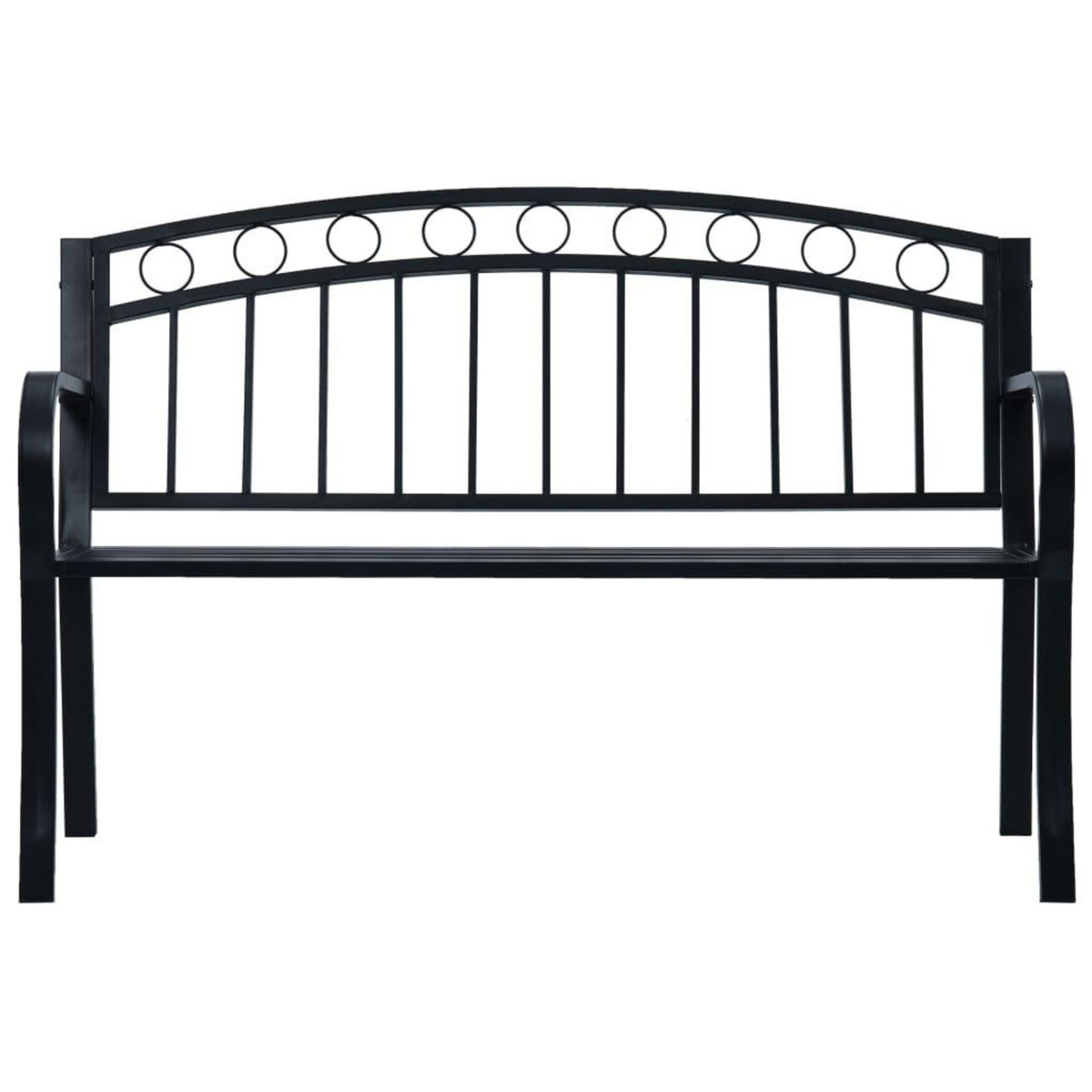 VIDAXL Banc de jardin 125 cm Noir Acier