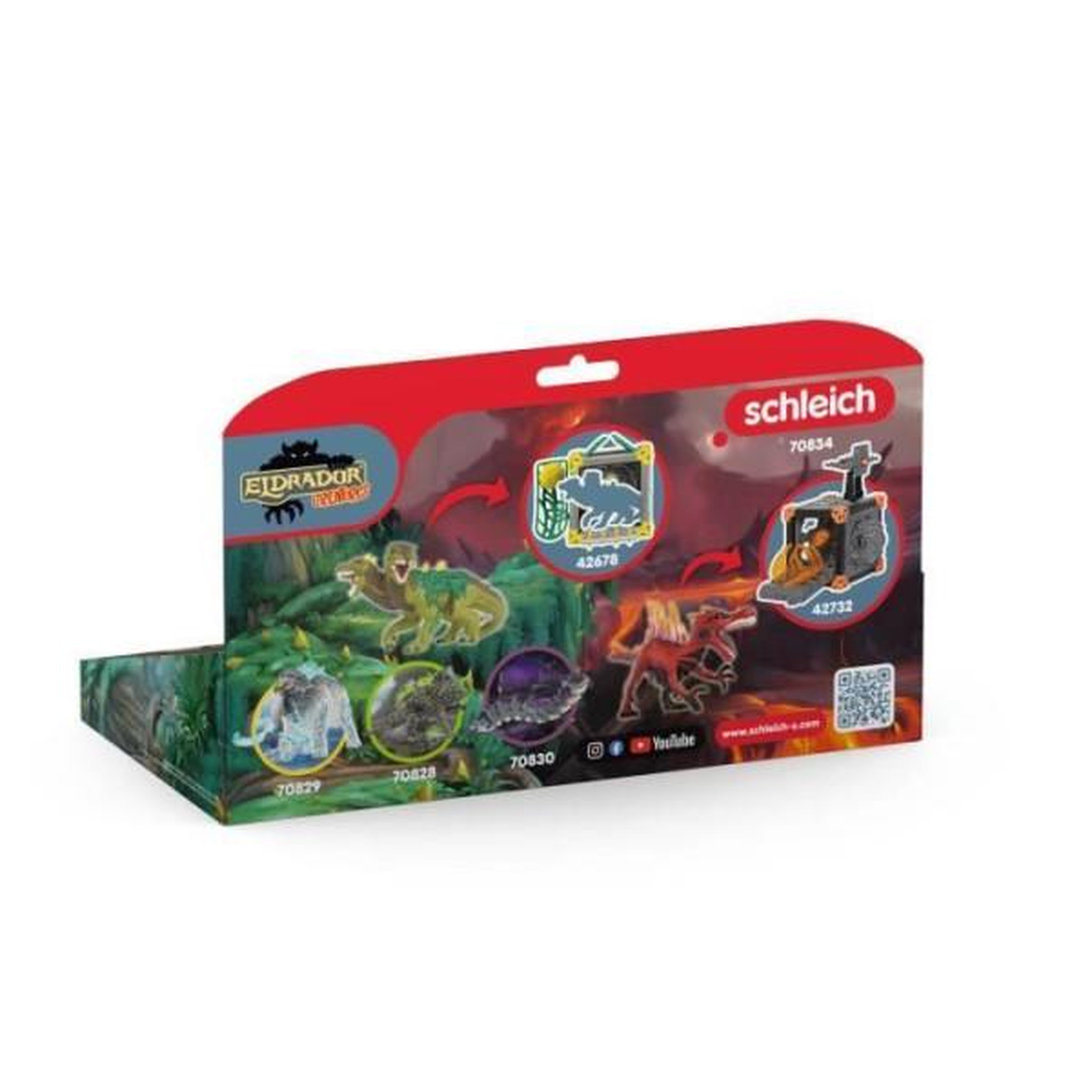 Voir la diapositive 5 : Schleich Figurine saurien de feu vs lézard de la jungle, schleich 70834 gamme eldrador creatures