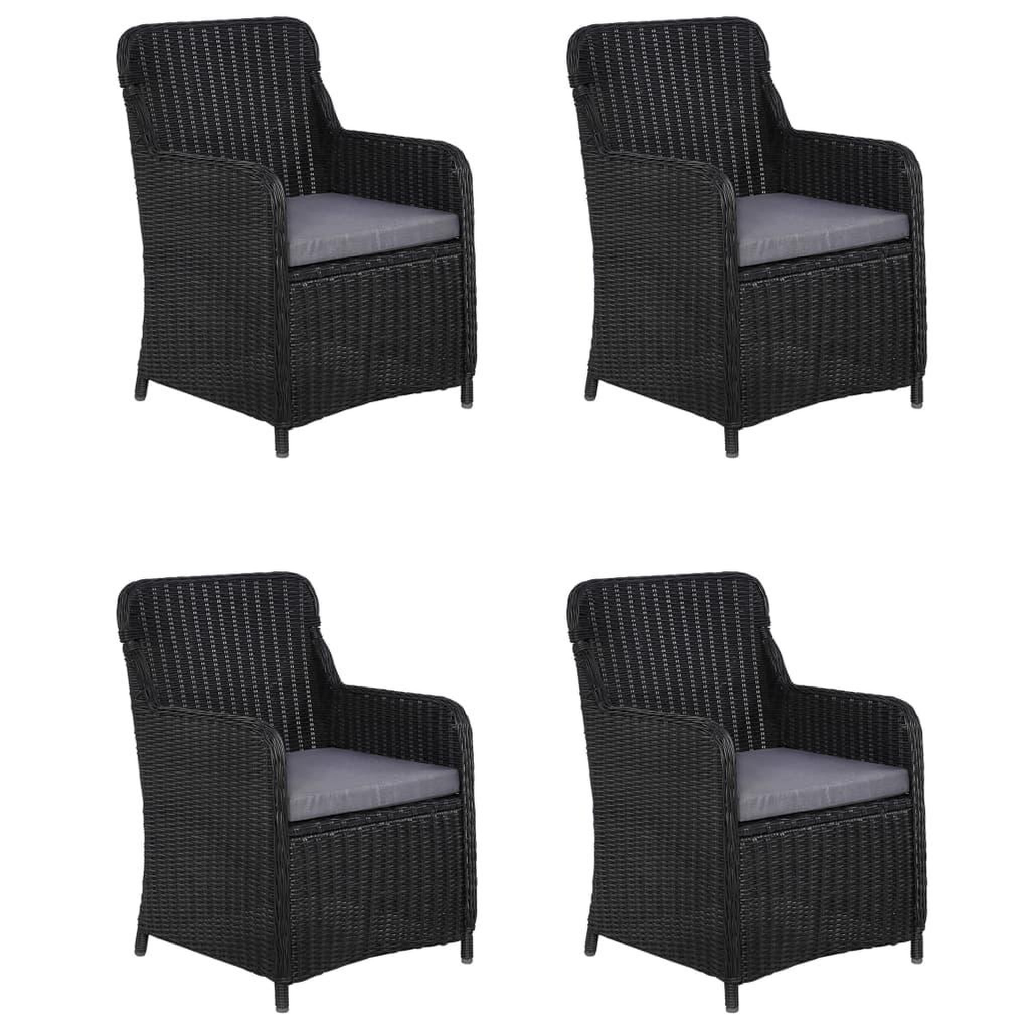 Voir la diapositive 5 : VIDAXL Ensemble a manger de jardin 5 pcs Noir
