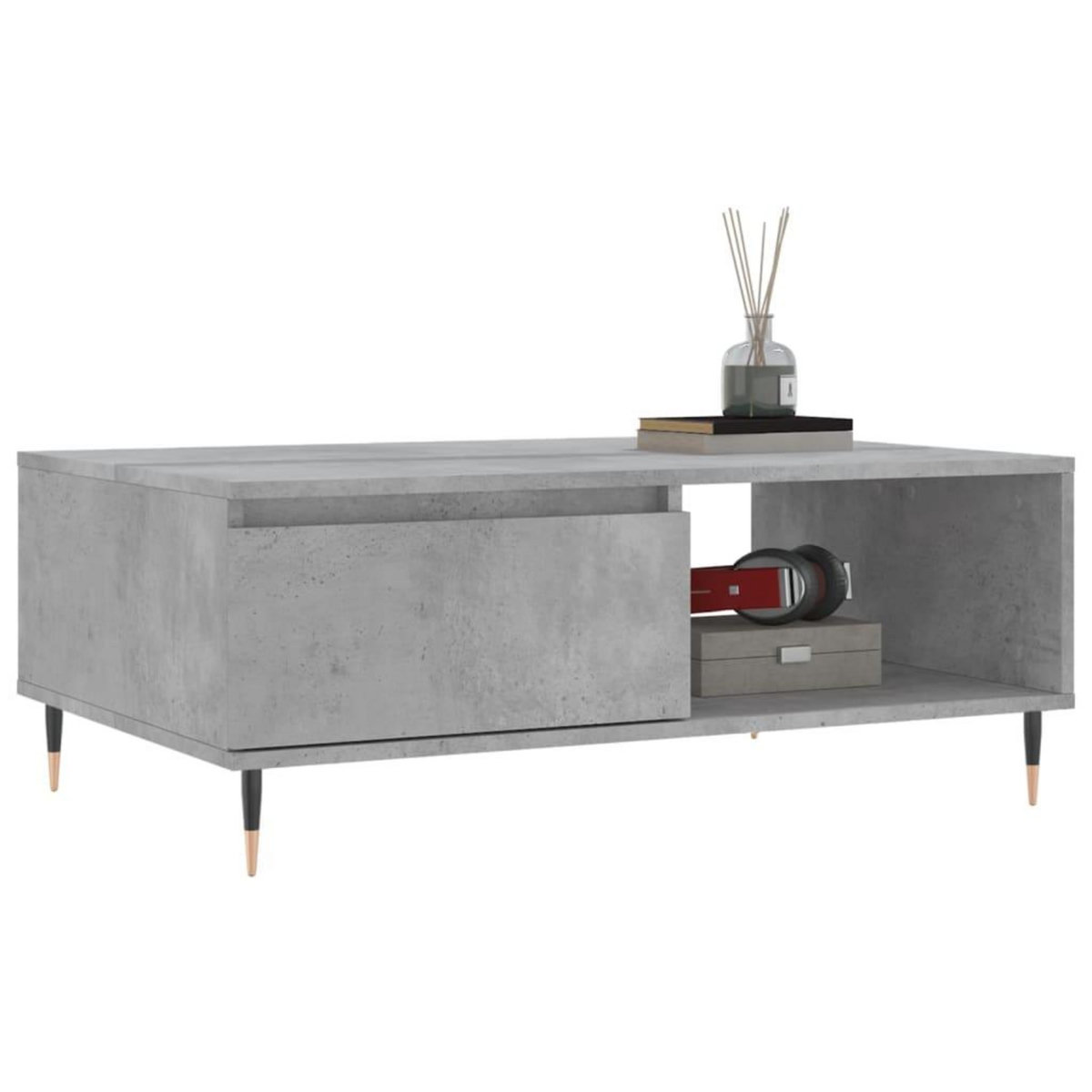 VIDAXL Table basse gris beton 90x60x35 cm bois d'ingenierie