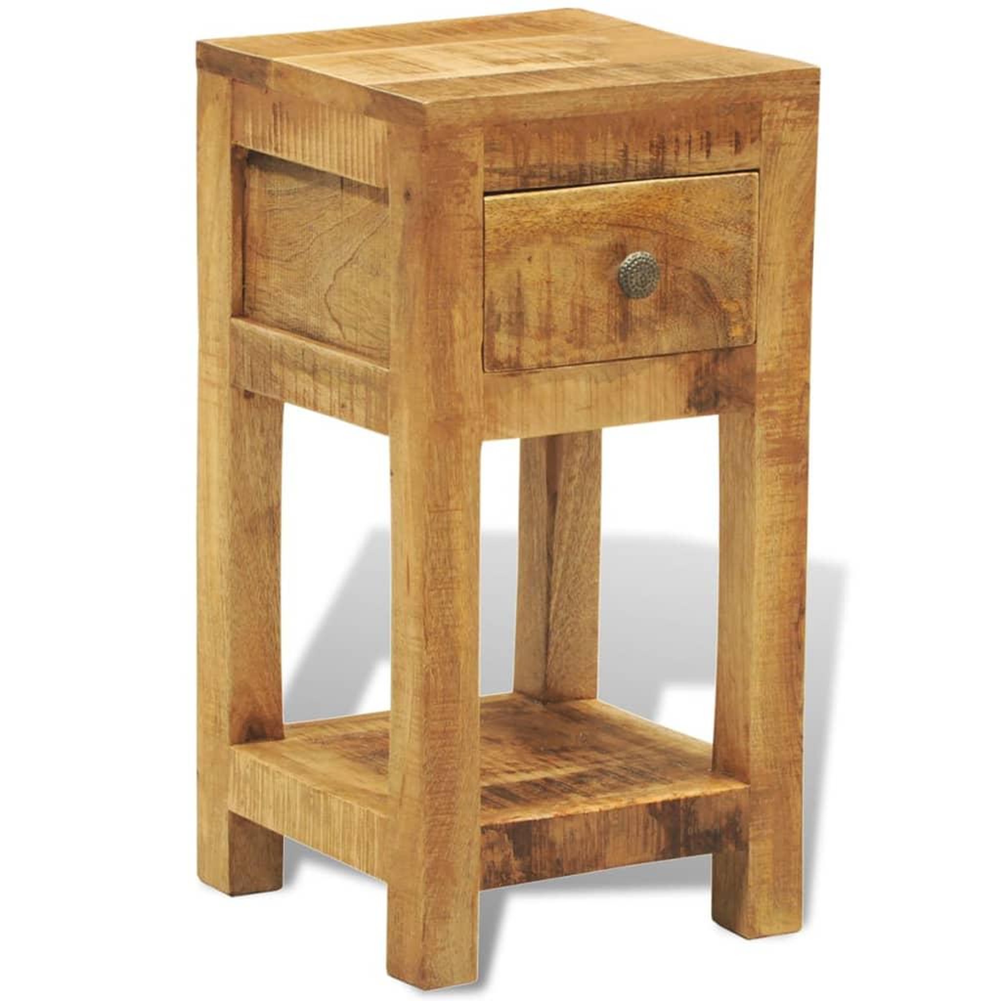 Voir la diapositive 3 : VIDAXL Table de chevet avec 1 tiroir Bois massif de manguier