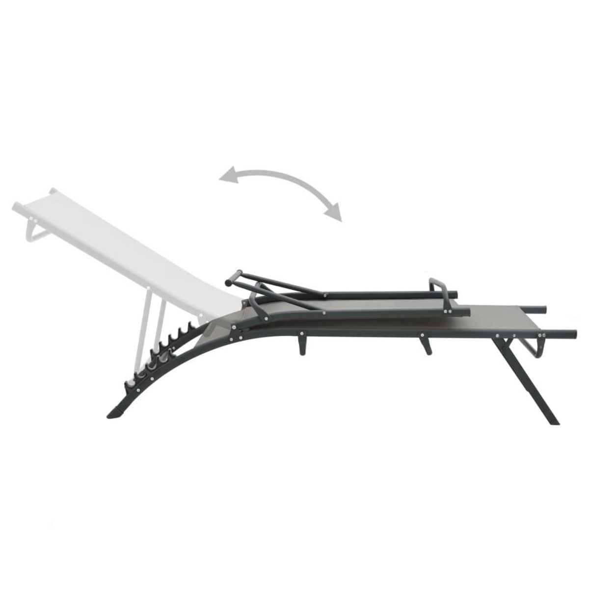 VIDAXL Chaises longues lot de 2 Textilene et acier