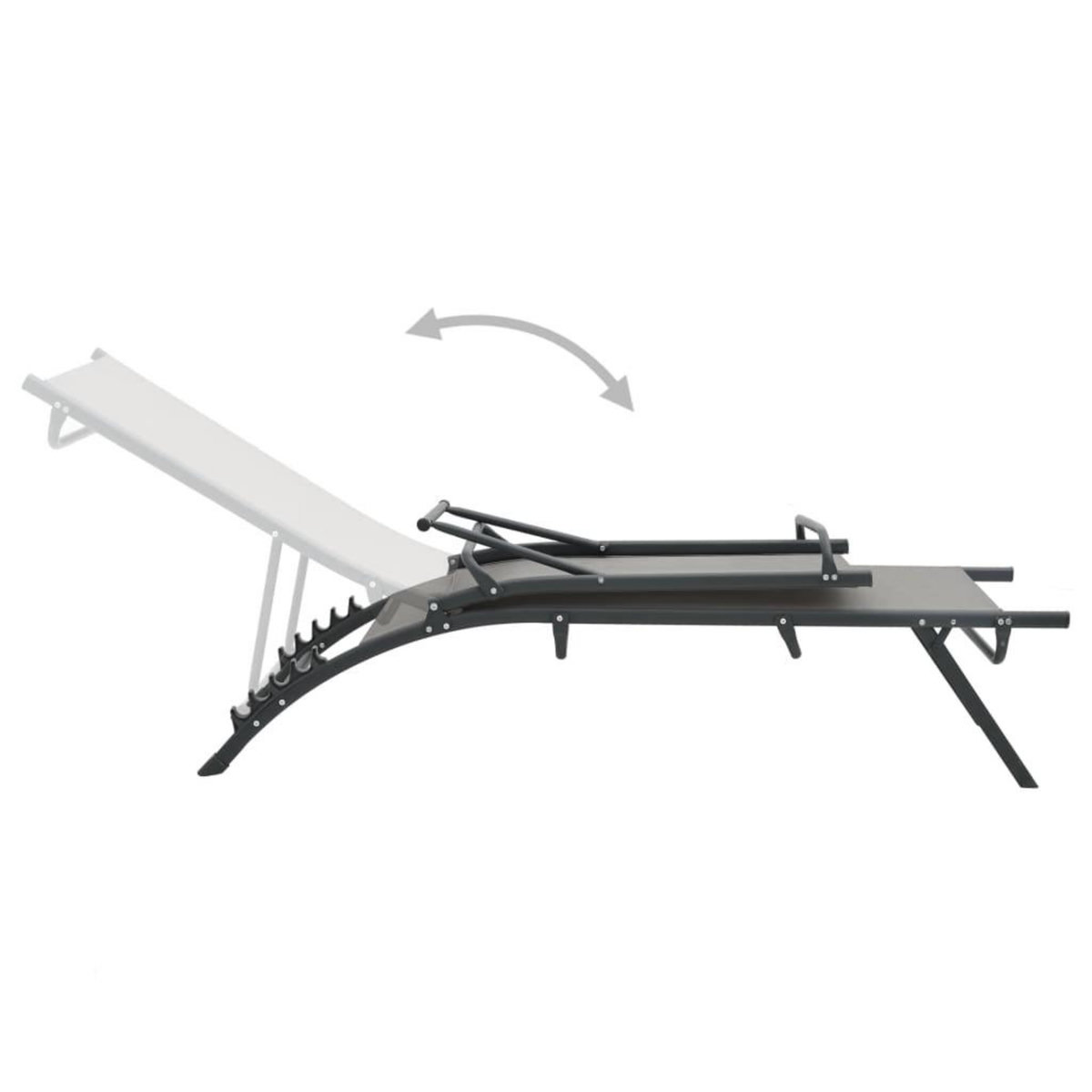 VIDAXL Chaises longues lot de 2 Textilene et acier