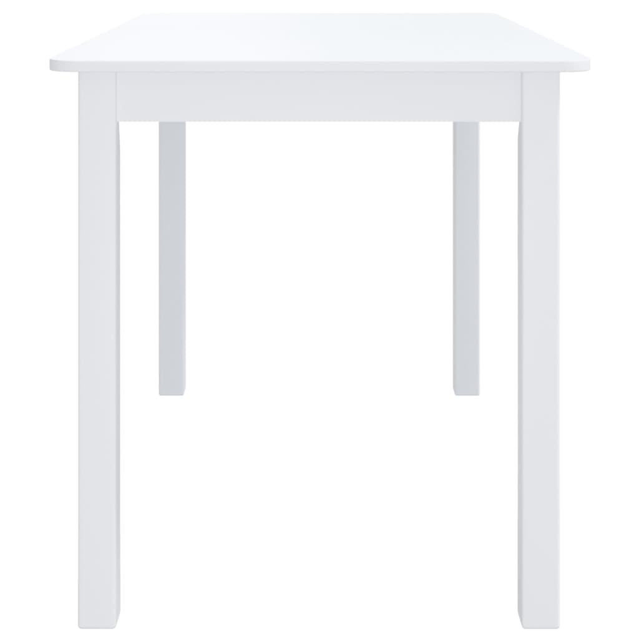 Voir la diapositive 4 : VIDAXL Table a manger Blanc 114x71x75 cm Bois d'hevea massif