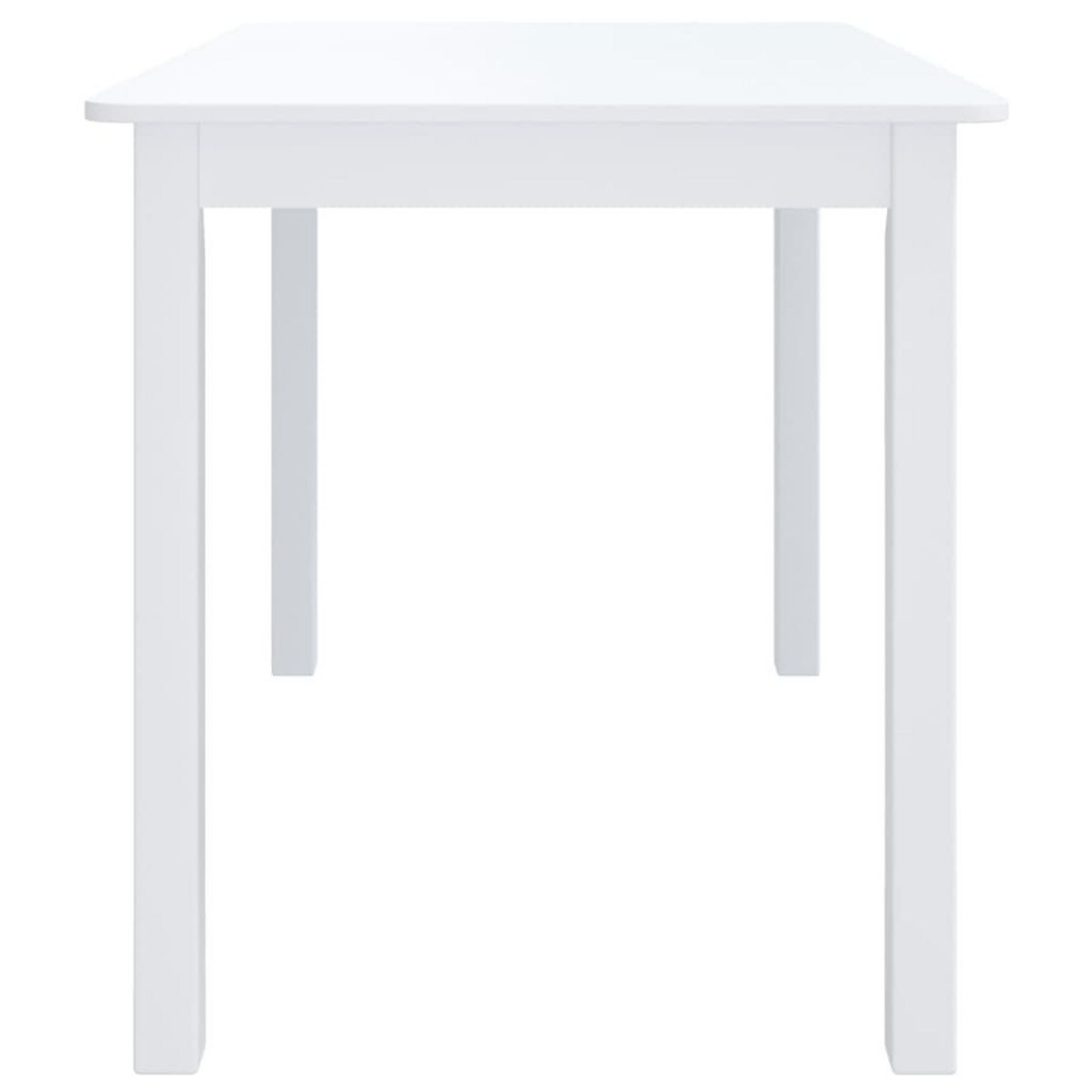 VIDAXL Table a manger Blanc 114x71x75 cm Bois d'hevea massif