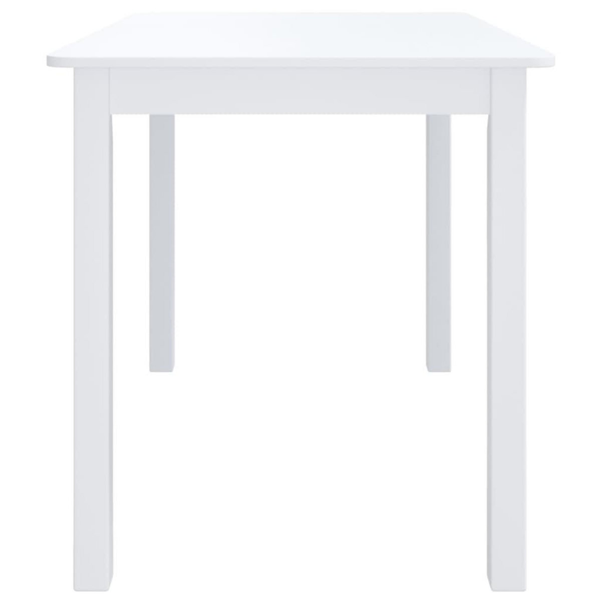VIDAXL Table a manger Blanc 114x71x75 cm Bois d'hevea massif