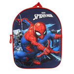 Bagtrotter Bagtrotter - Spiderman - Sac à Dos Scolaire Goûter 31 cm - Marine - 1 compartiment zippé - Bretelles Matelassées - Face 3D - 25x11x32 cm - Matière Polyester - Sac à Dos Scolaire Maternelle