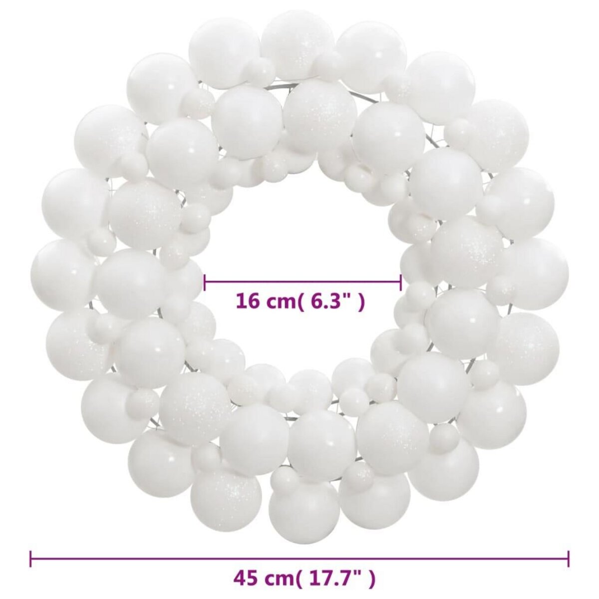 VIDAXL Couronne de Noël blanc 45 cm polystyrene