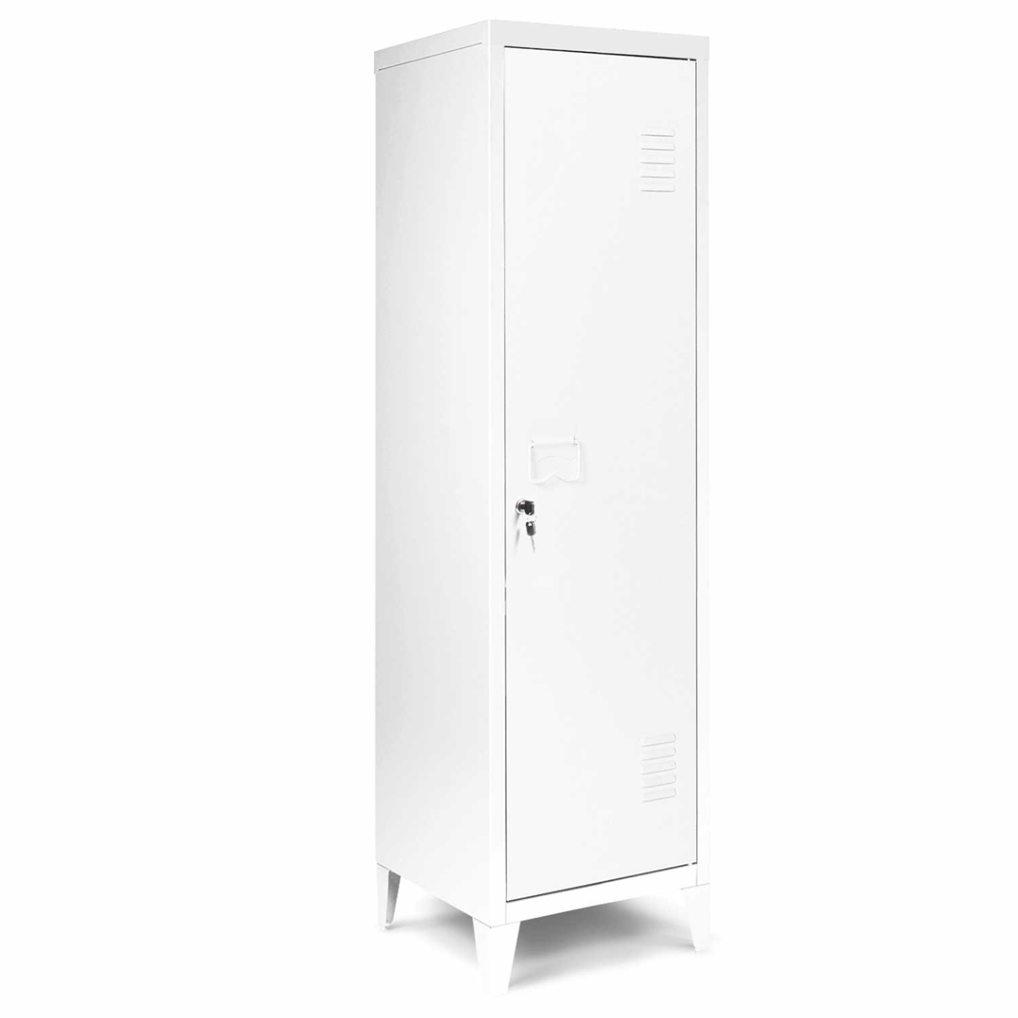 ID MARKET Armoire vestiaire ester 1 porte métal blanc design industriel