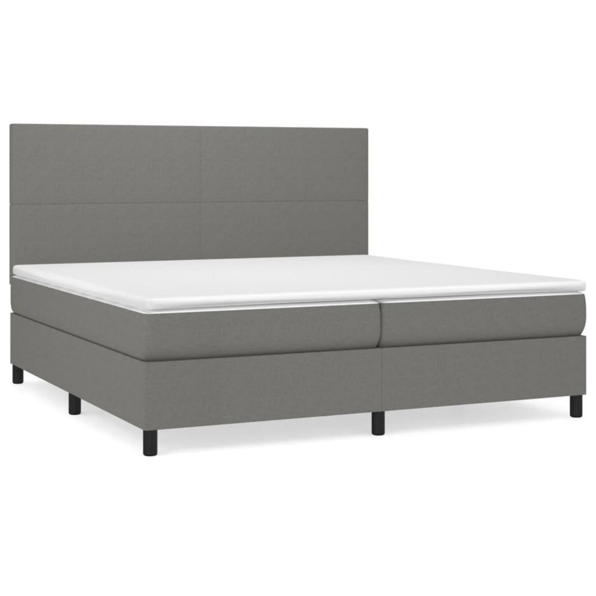 VIDAXL Sommier a lattes de lit avec matelas Gris fonce 200x200cm Tissu