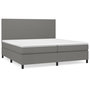 Voir la diapositive 2 : VIDAXL Sommier a lattes de lit avec matelas Gris fonce 200x200cm Tissu