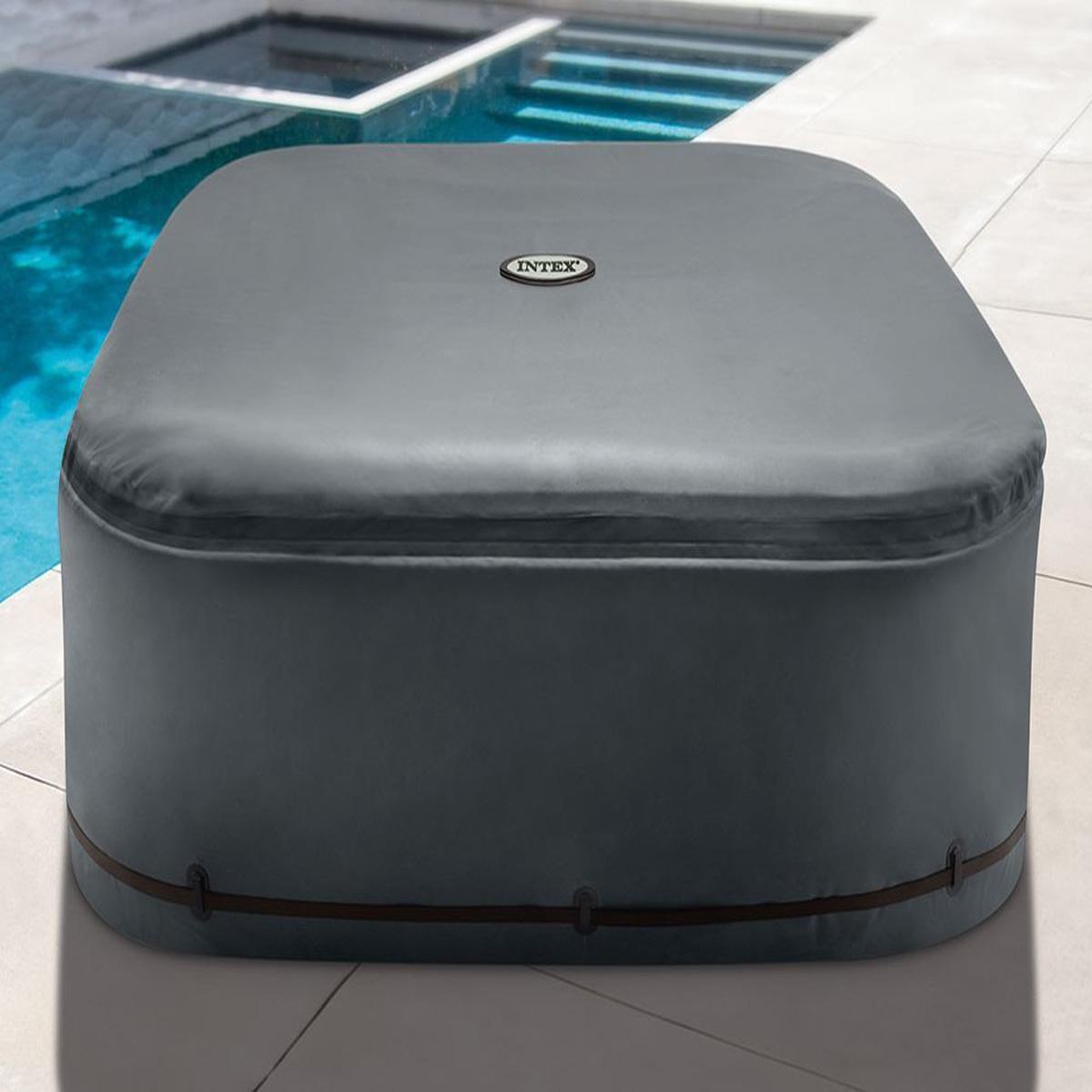 Voir la diapositive 3 : INTEX Couverture thermique pour spa gonflable PureSpa carré 6 places - Intex