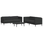 VIDAXL Ensemble de canapes 2 pcs noir tissu