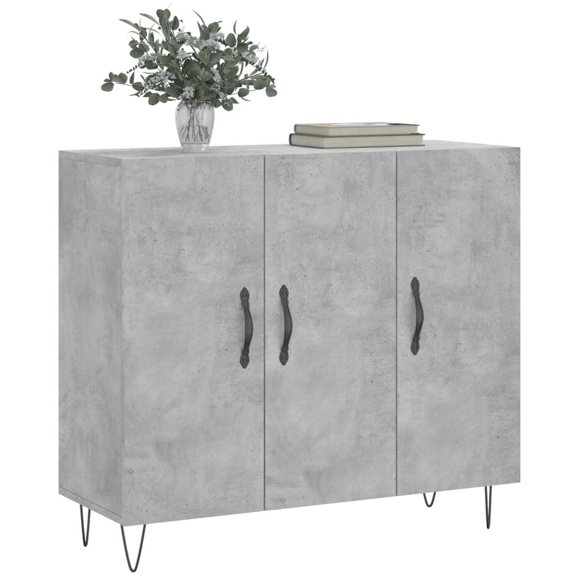 Voir la diapositive 3 : VIDAXL Buffet gris beton 90x34x80 cm bois d'ingenierie