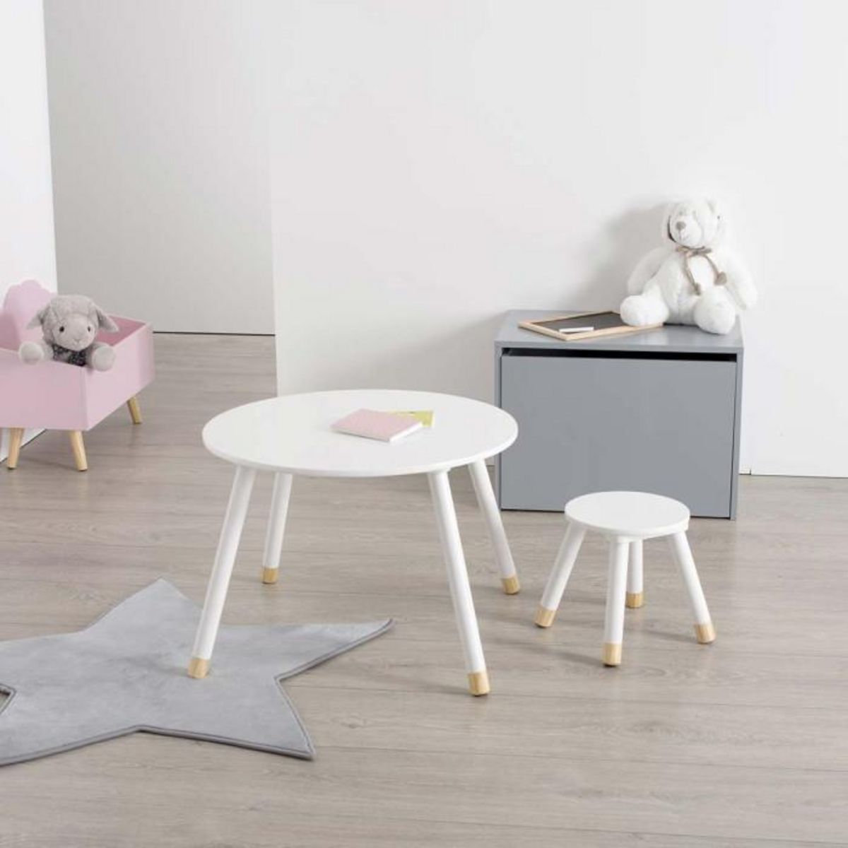 Atmosphera Kids Table Enfant Design  Douceur  60cm Blanc