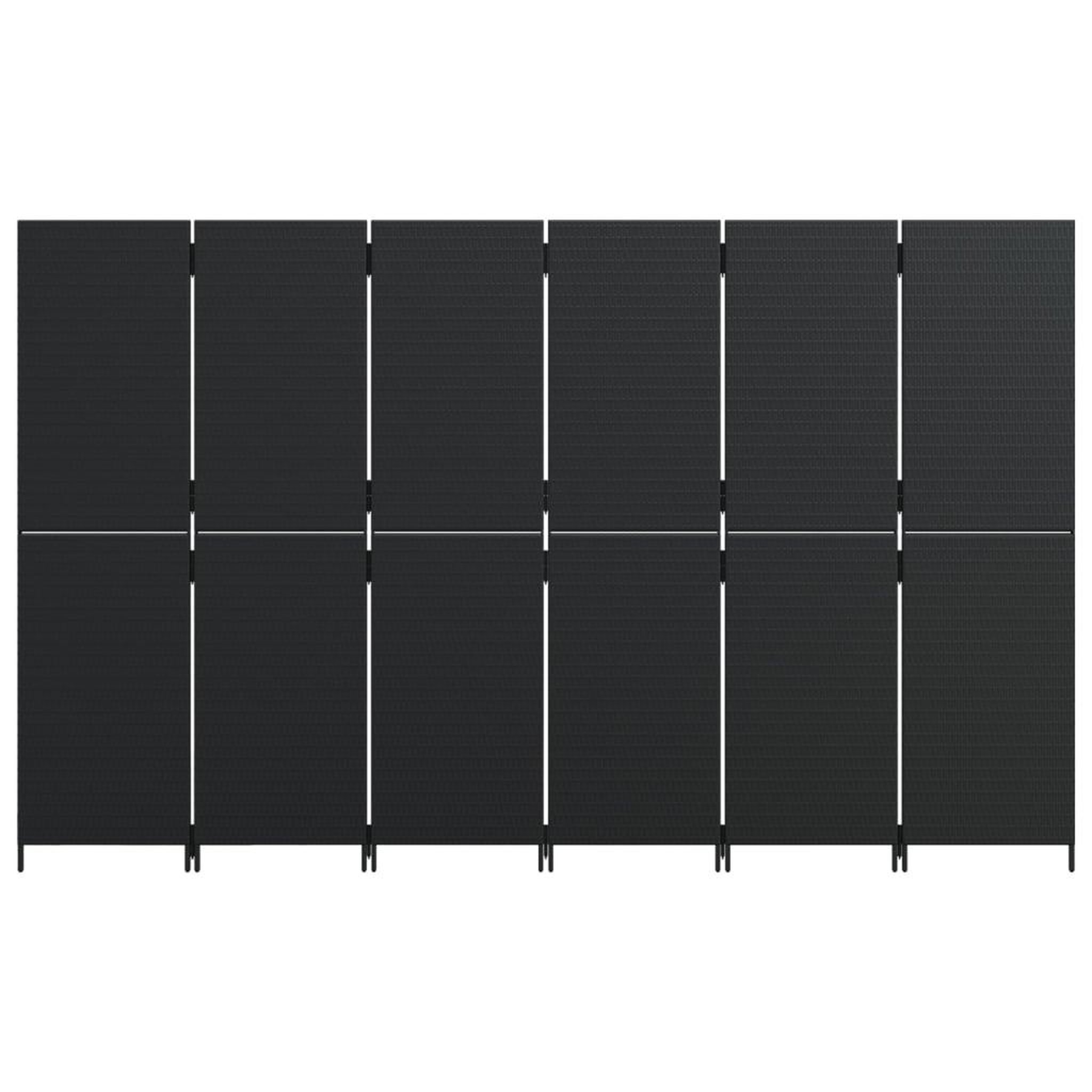 Voir la diapositive 5 : VIDAXL Cloison de separation 6 panneaux noir resine tressee