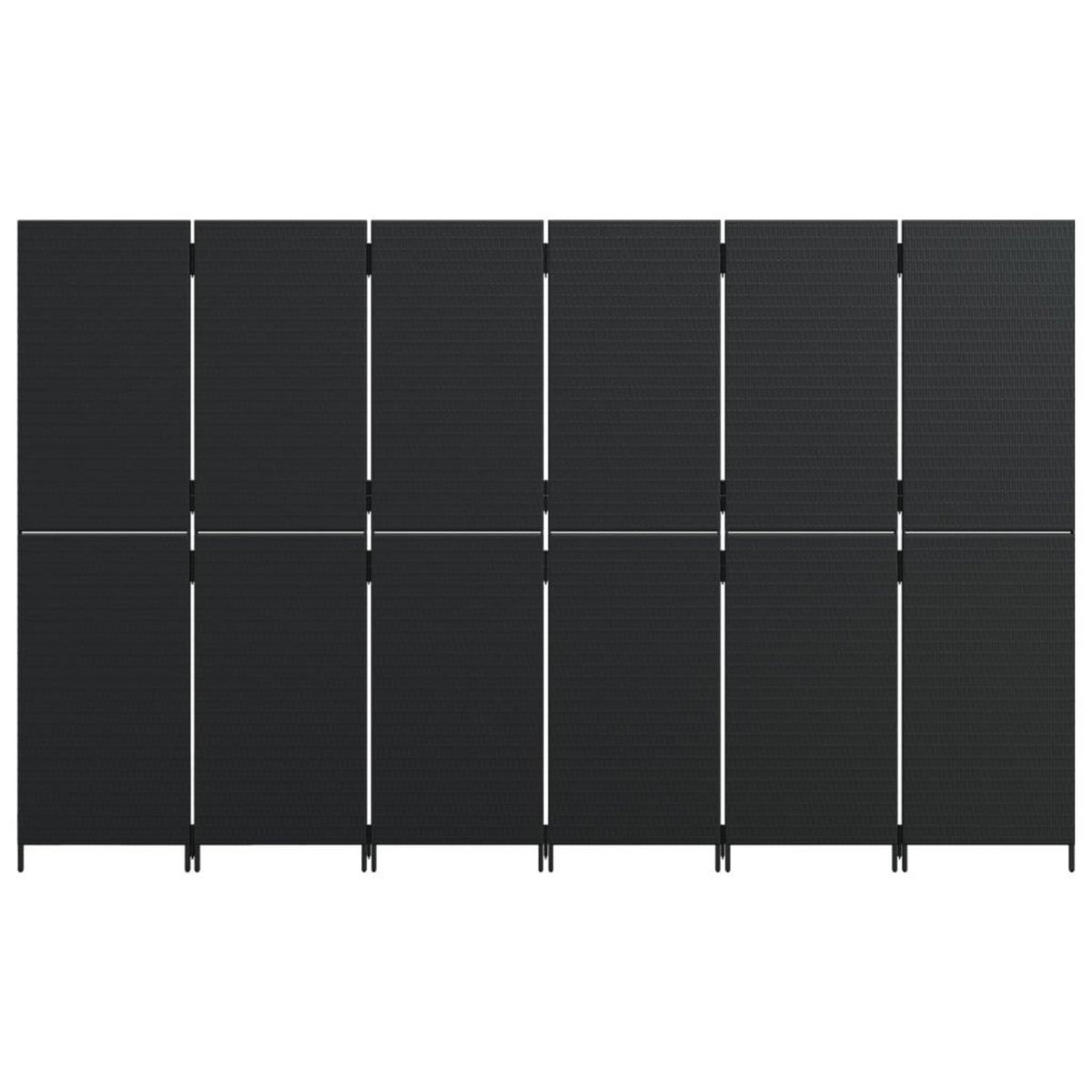 VIDAXL Cloison de separation 6 panneaux noir resine tressee