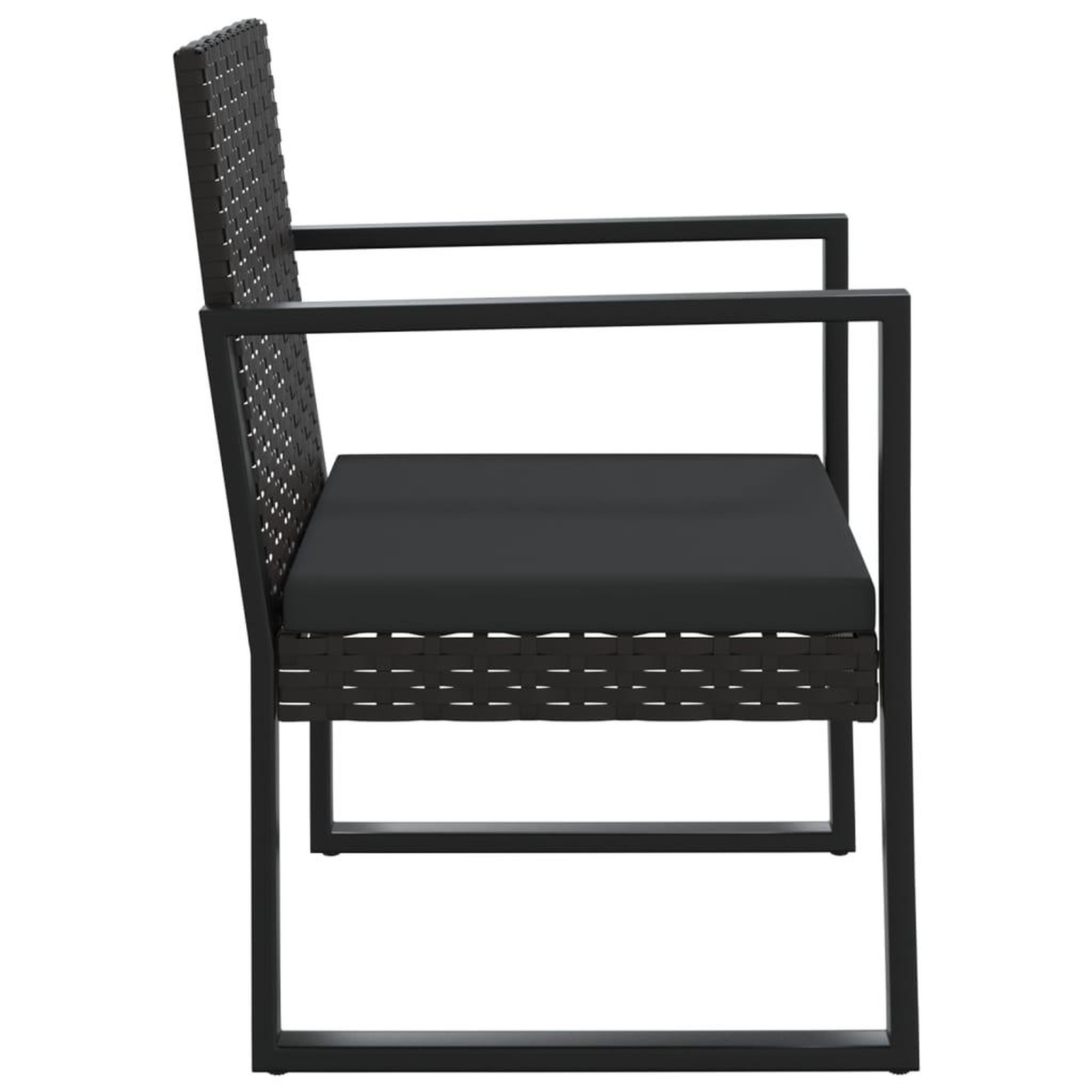 Voir la diapositive 6 : VIDAXL Fauteuil de jardin avec coussin Noir Resine tressee