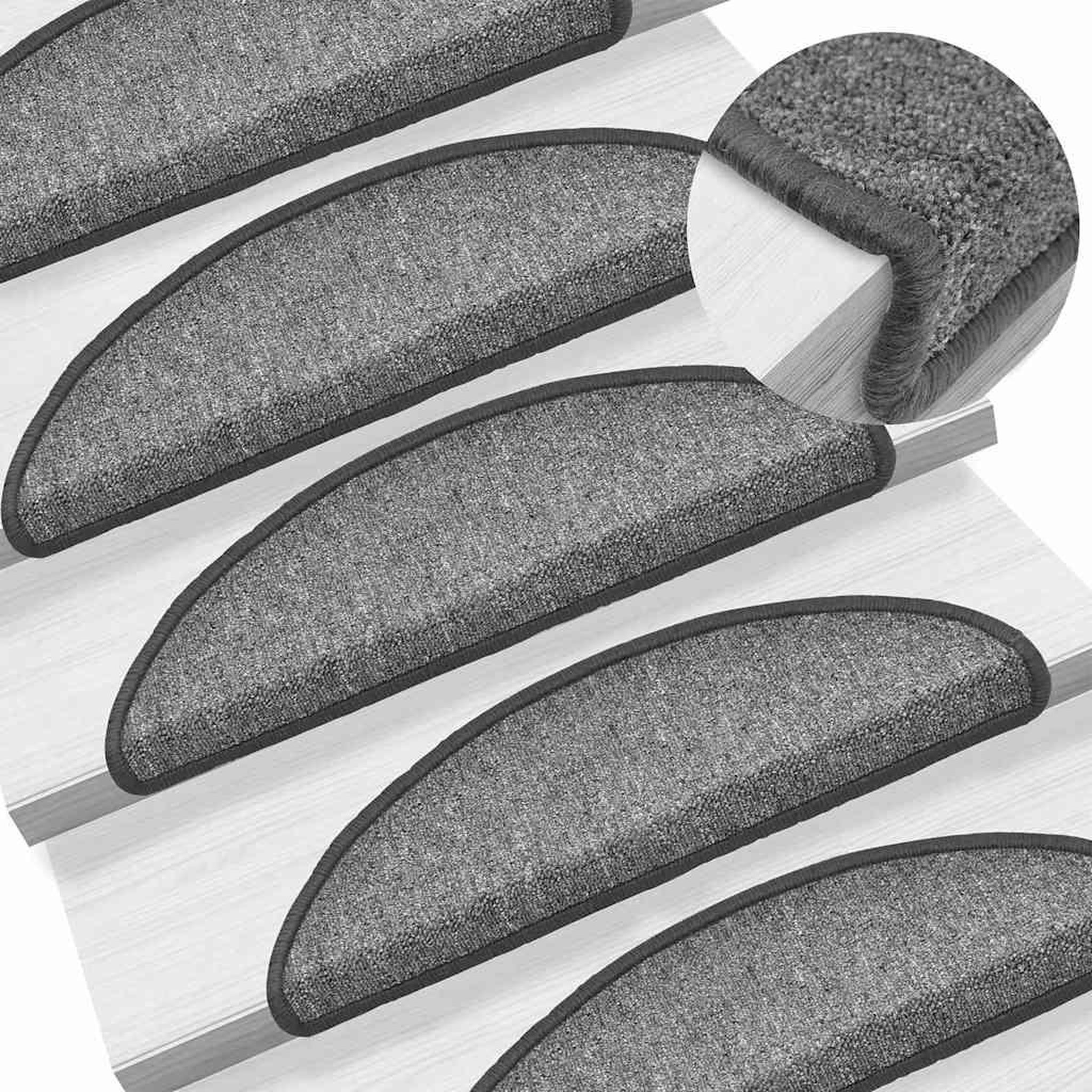 Voir la diapositive 5 : VIDAXL Tapis d'escalier 20 pcs gris fonce 56x17x3 cm