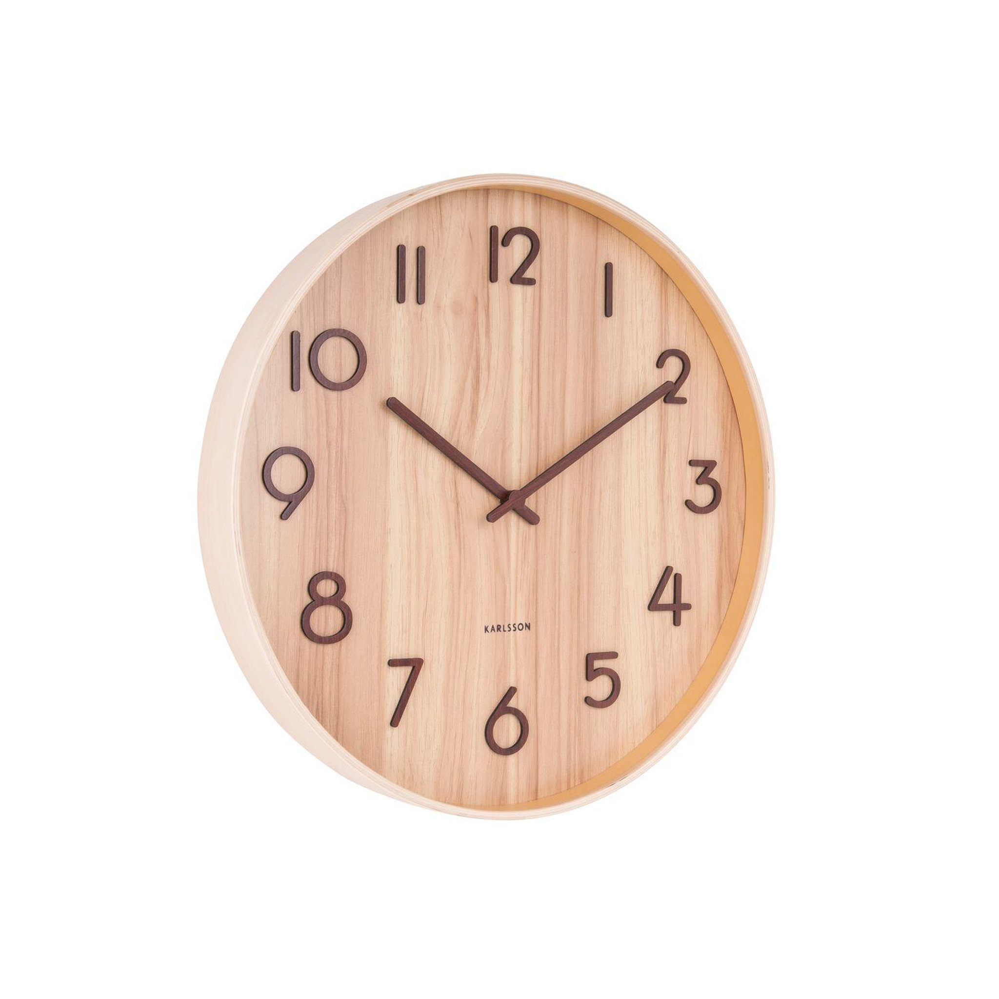 Voir la diapositive 2 : Karlsson Horloge mural Pure grand modèle - Bois lumineux