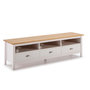 Voir la diapositive 1 : VS VENTA-STOCK Meuble TV Bora Bora 3 tiroirs, Fabriqué en Bois de pin Massif, Blanc, 158 cm