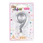 Voir la diapositive 2 : Paris Prix Bougie d'Anniversaire  Chiffre 9  7cm Argent