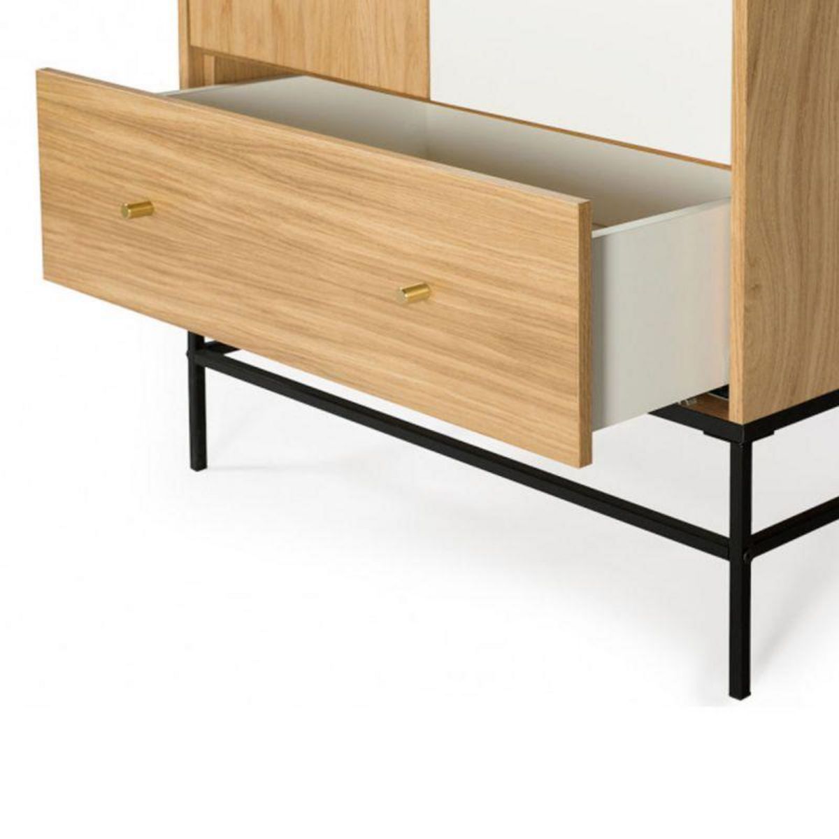 Paris Prix Armoire 2 Portes & 1 Tiroir  Flo  190cm Chêne & Blanc