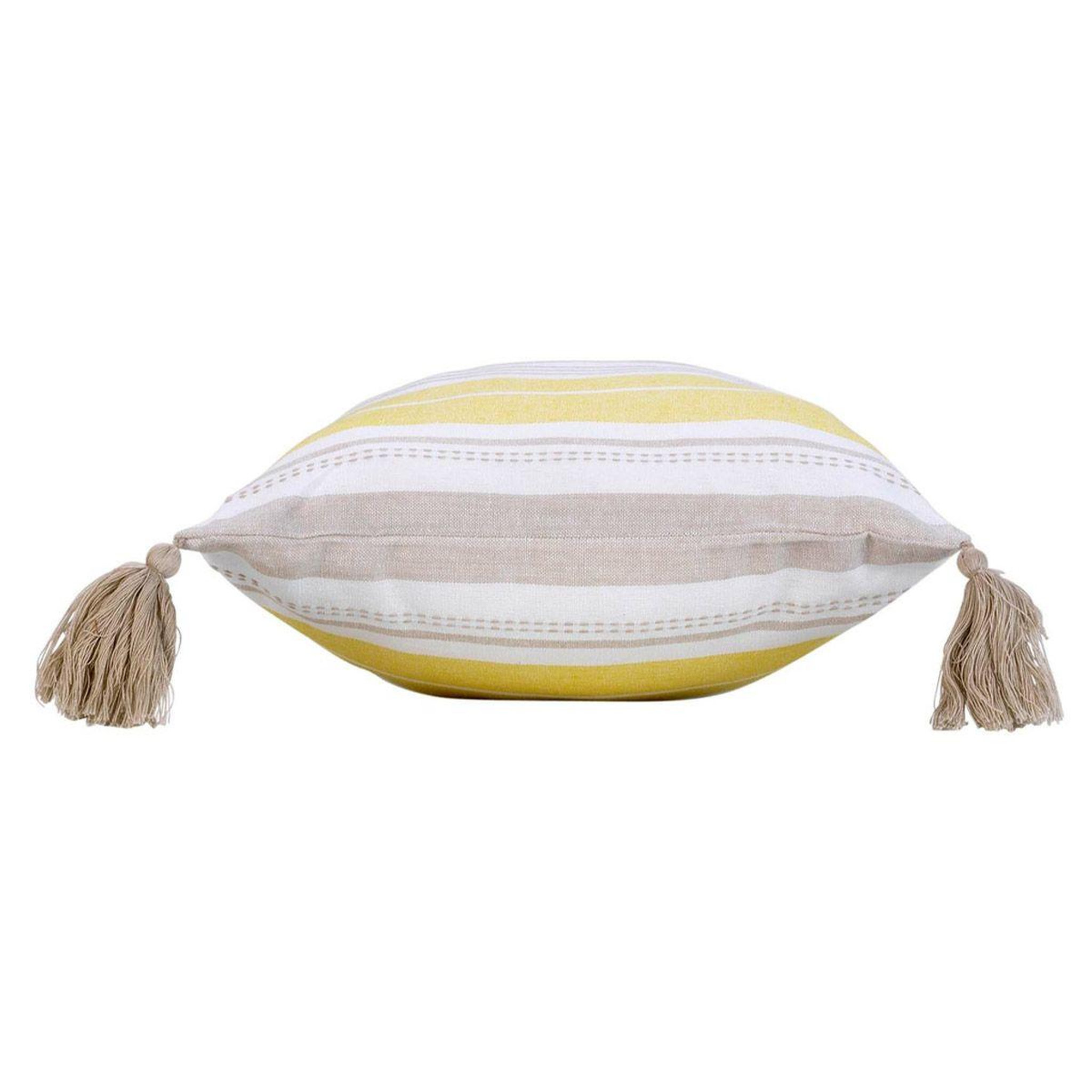 Voir la diapositive 2 : Douceur d'Intérieur Coussin tissé déco  naturaline  30x50cm jaune
