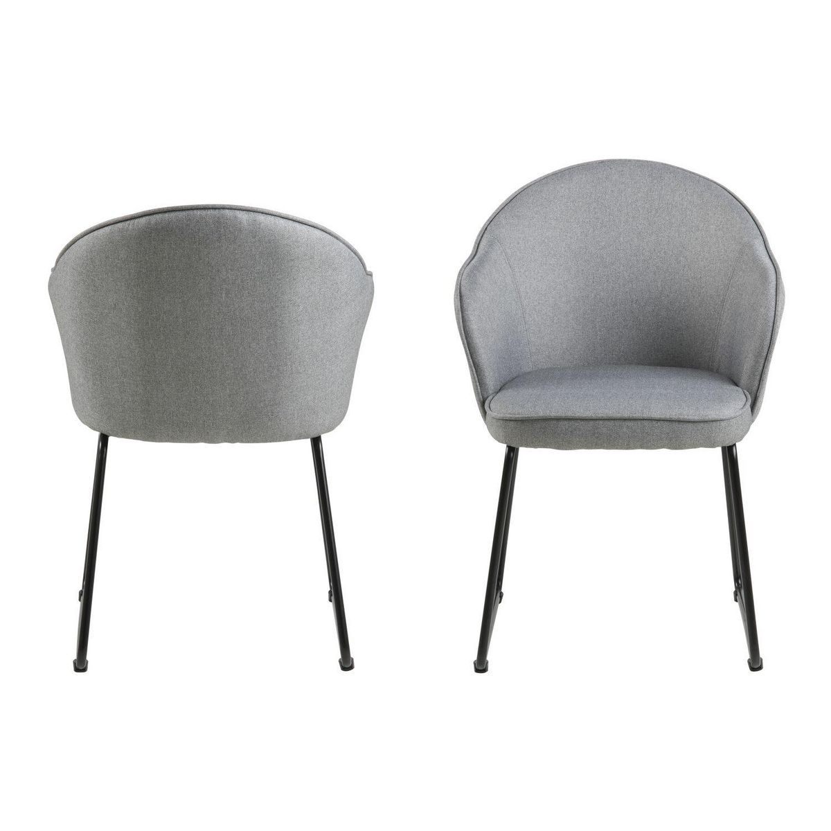 TOILINUX Chaise de salle à manger avec accoudoirs - Gris et Noir