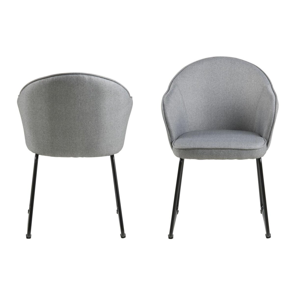 TOILINUX Chaise de salle à manger avec accoudoirs - Gris et Noir