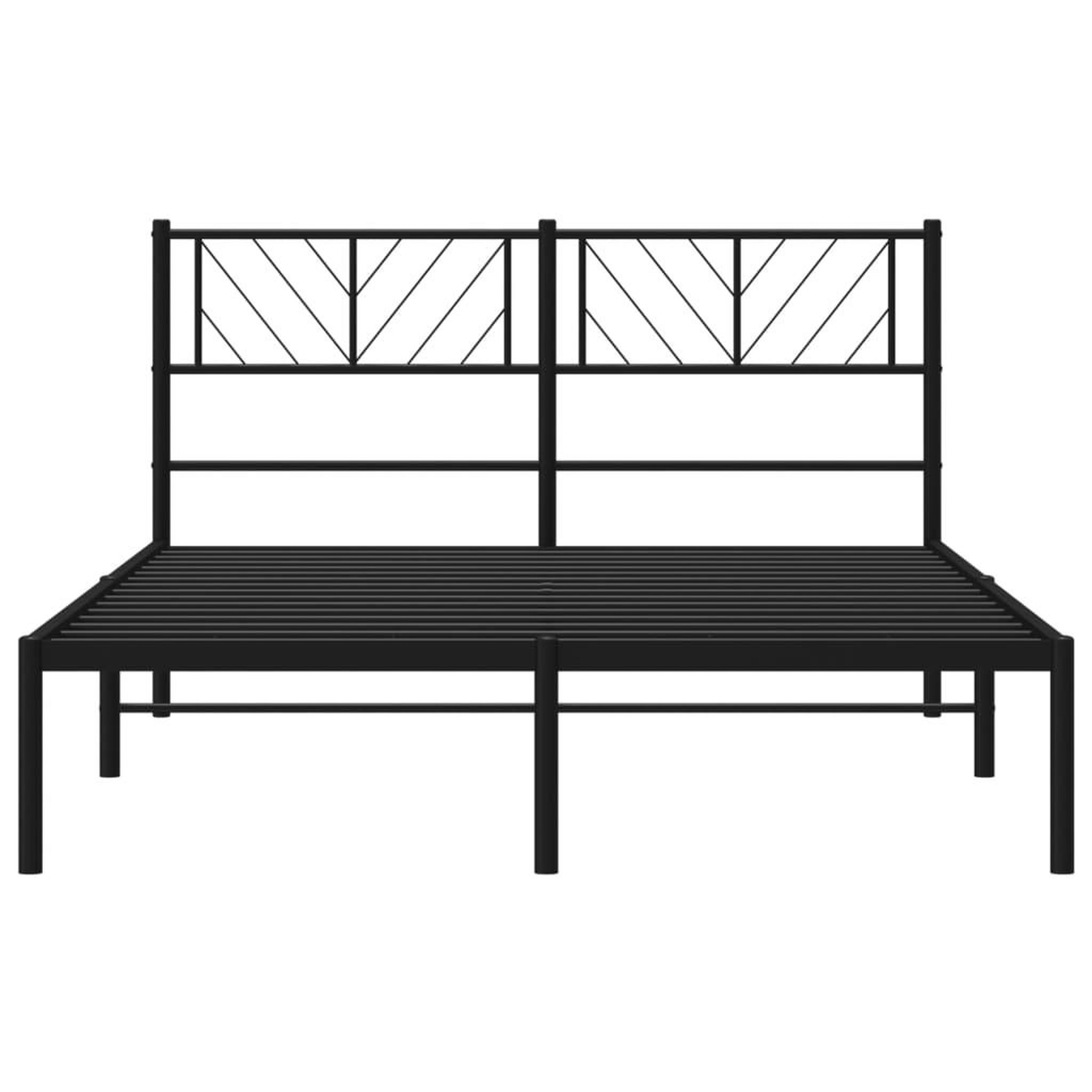Voir la diapositive 5 : VIDAXL Cadre de lit metal sans matelas avec tete de lit noir 120x190cm