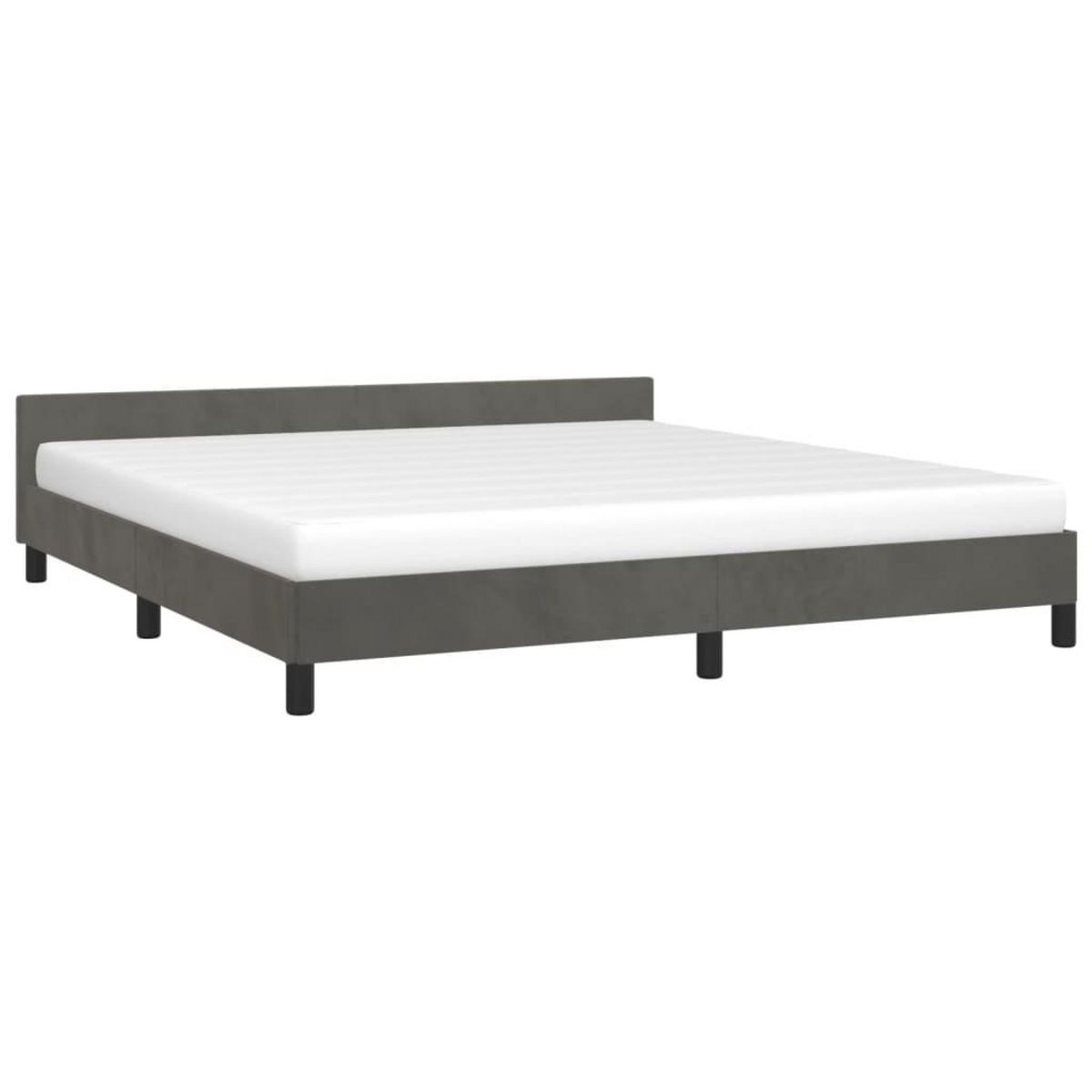 VIDAXL Cadre de lit sans matelas gris fonce 160x200 cm velours