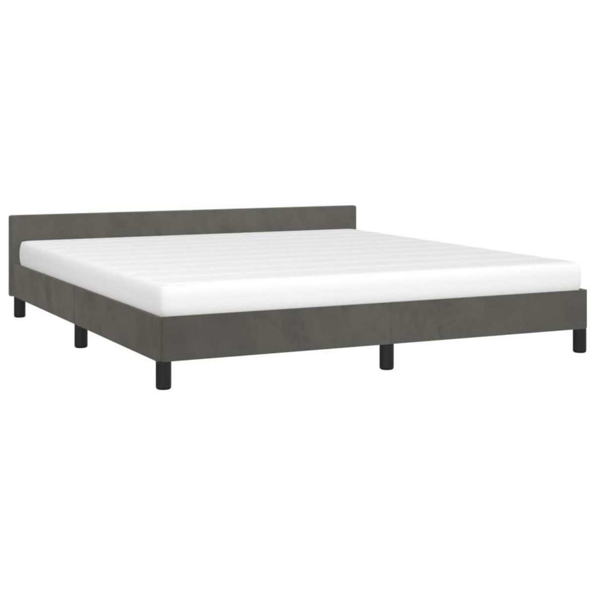 VIDAXL Cadre de lit sans matelas gris fonce 160x200 cm velours