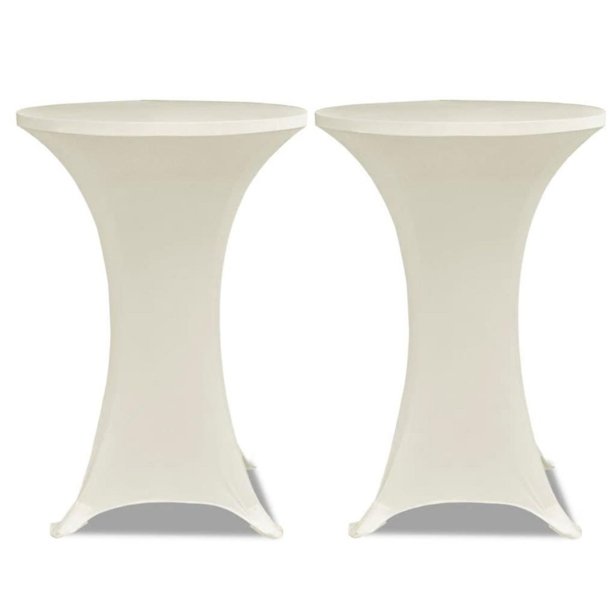 VIDAXL Housse de table Ø 60 cm Creme extensible 2 pcs