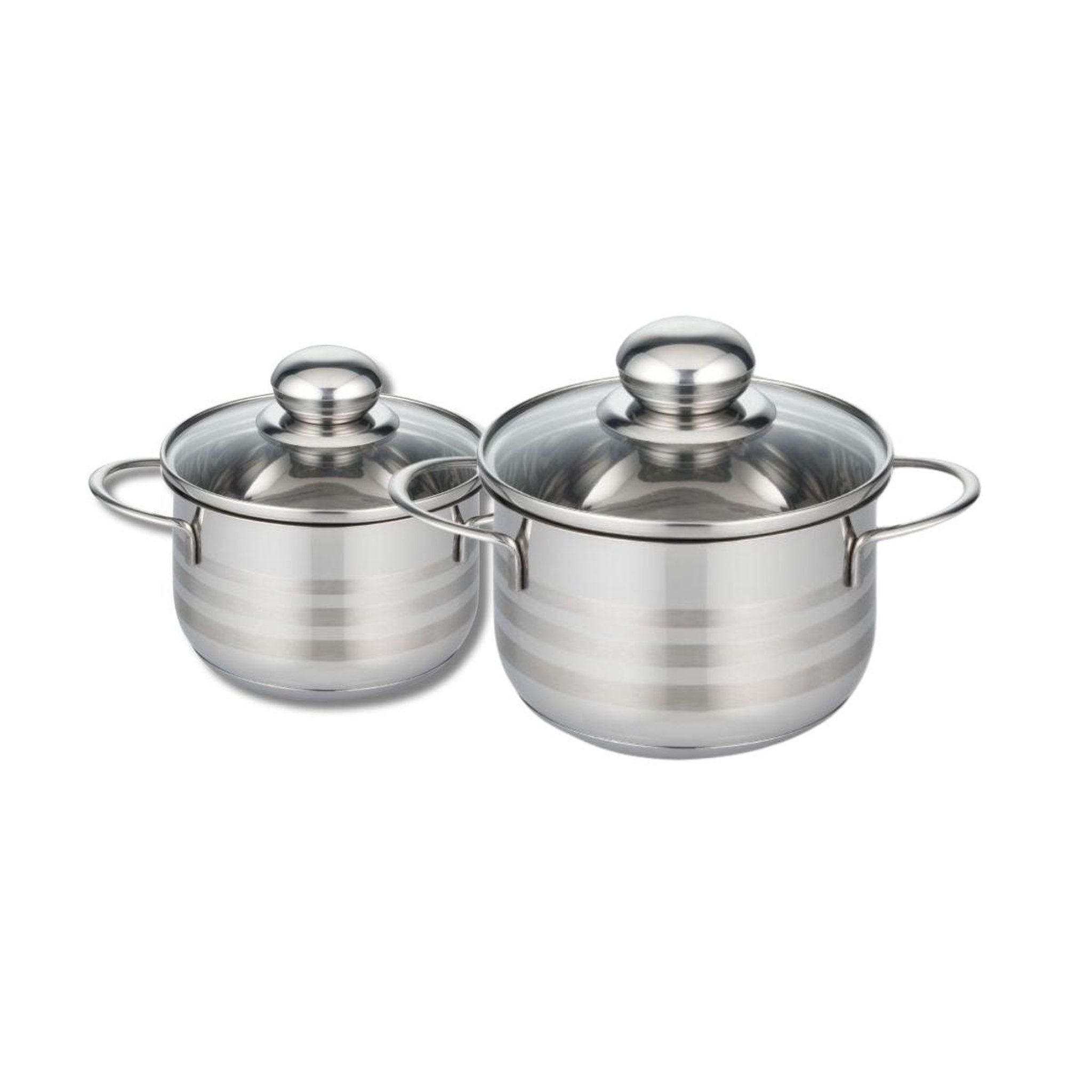 ELO Lot de 2 faitouts 12 et 14 cm en acier inoxydable sans pfas elo brillant