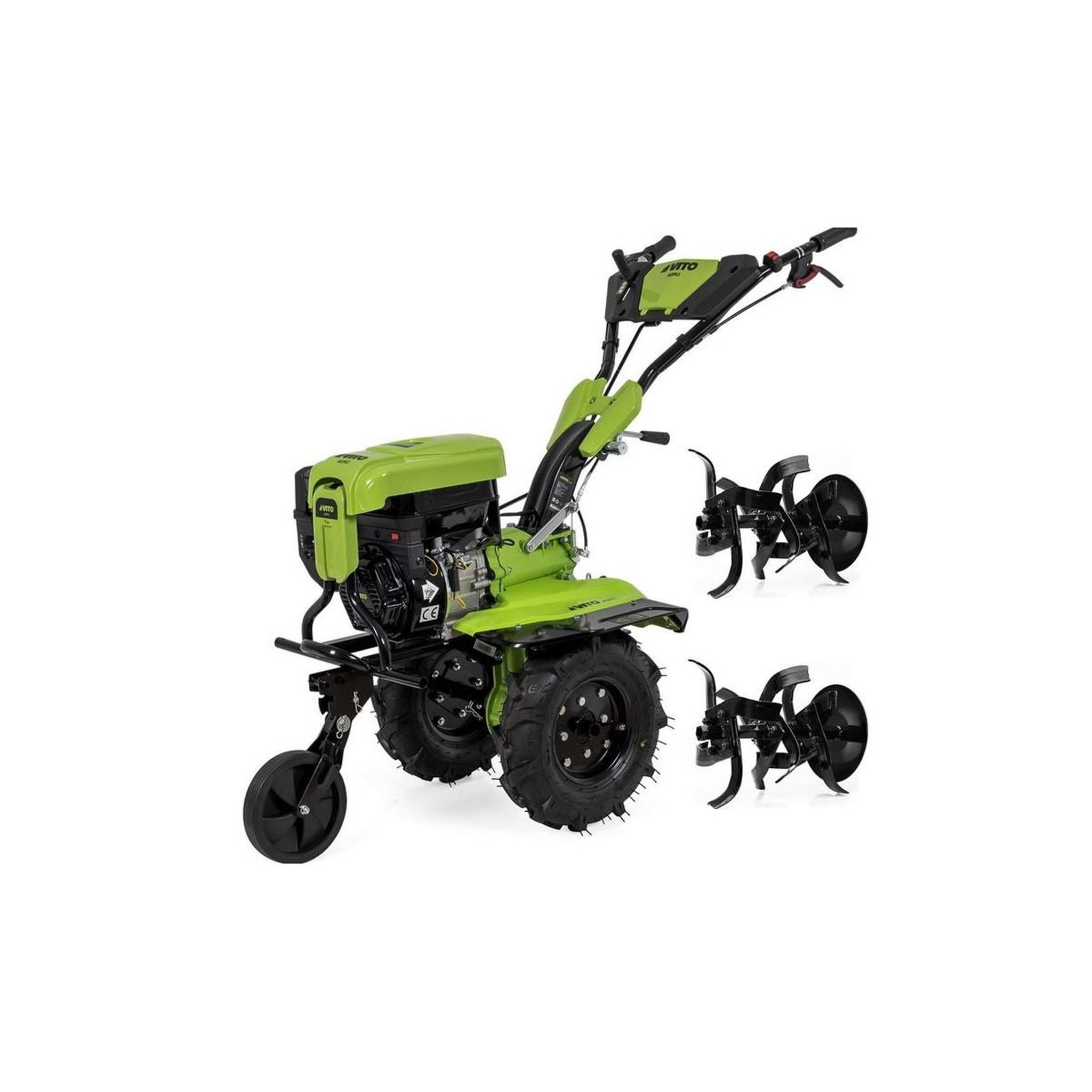 VITO Motoculteur à essence 7cv 4t 5200w 212 cm3 motobineuse avec fraises et butteur vito
