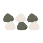 BJORN Sous-verre curve réversible - 6 pièces - Cuir recyclé blanc crème et vert de gris