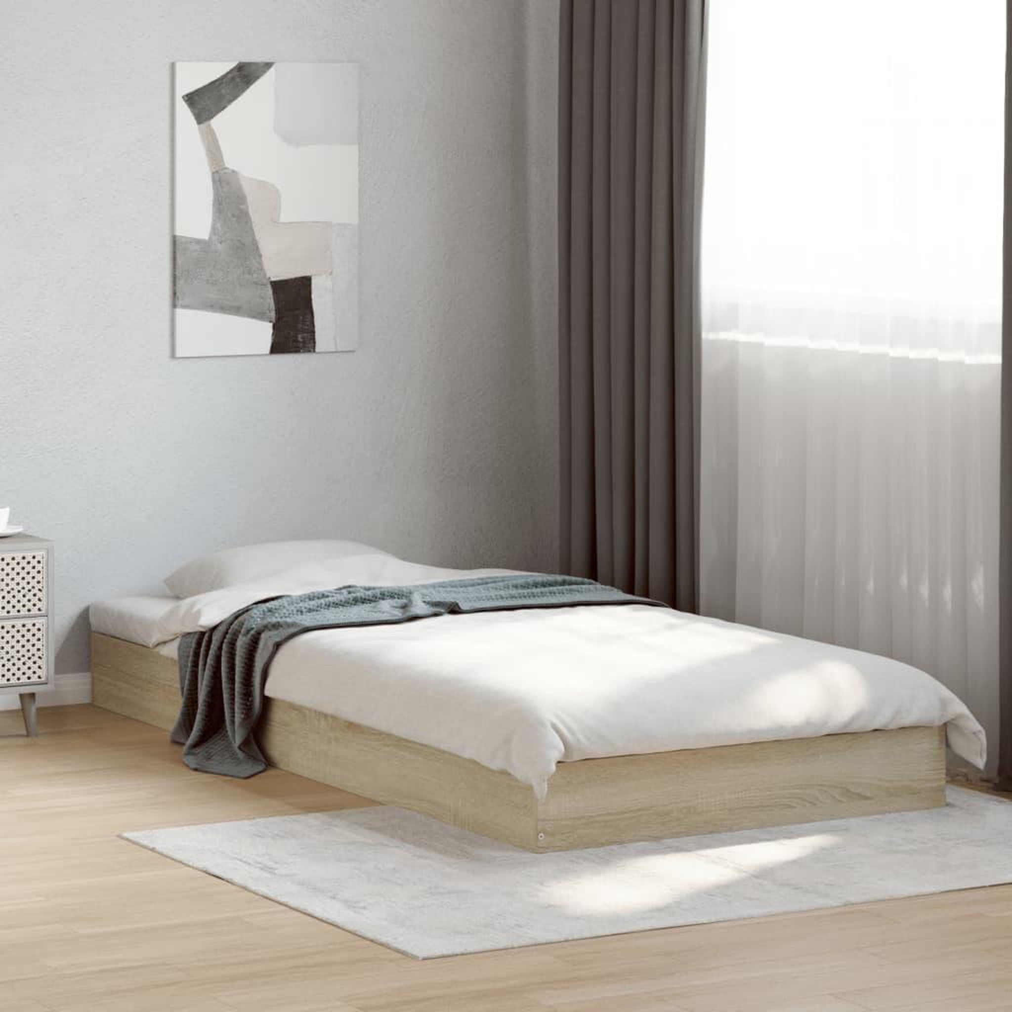 VIDAXL Cadre de lit sans matelas chene sonoma 75x190 cm