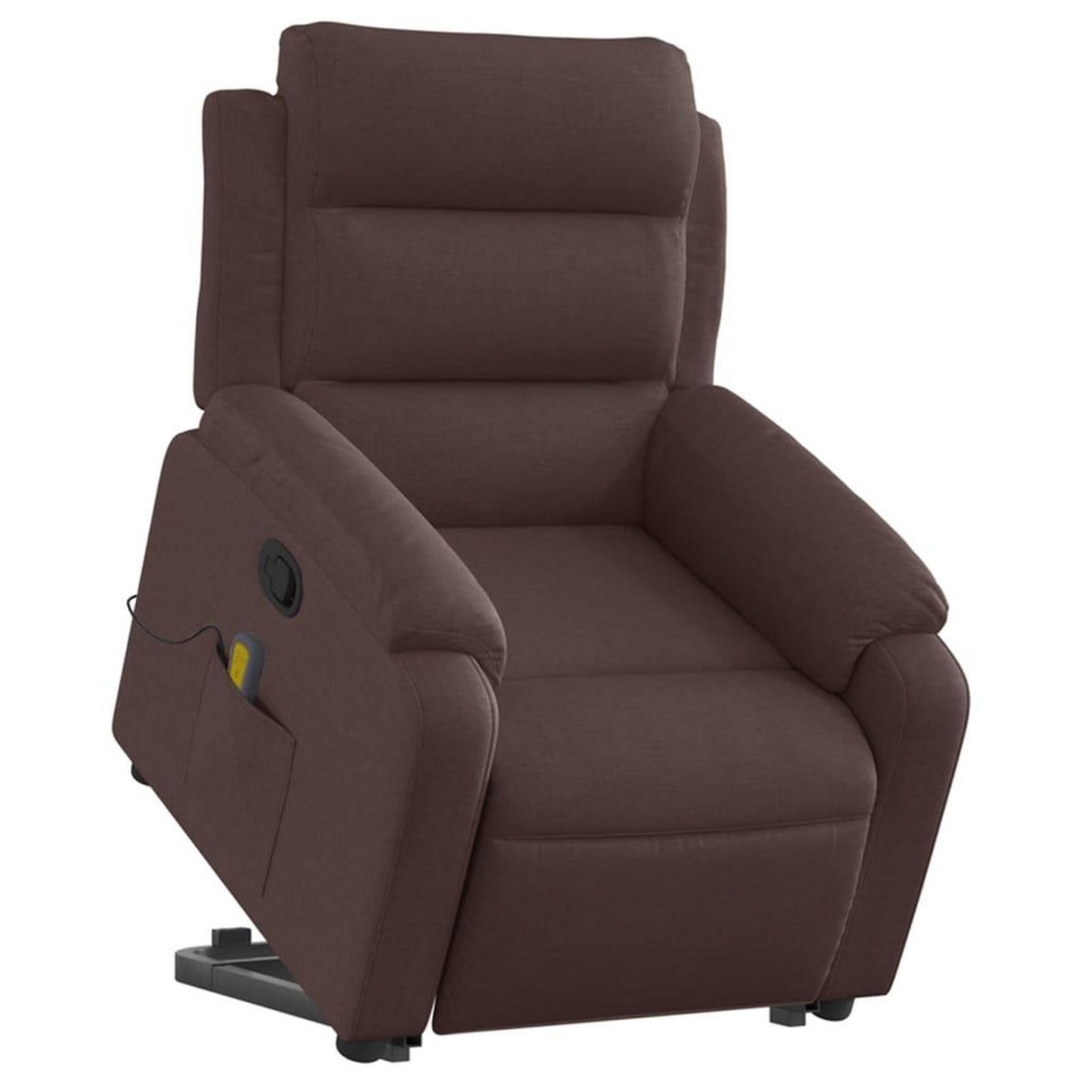 VIDAXL Fauteuil inclinable de massage Marron fonce Tissu