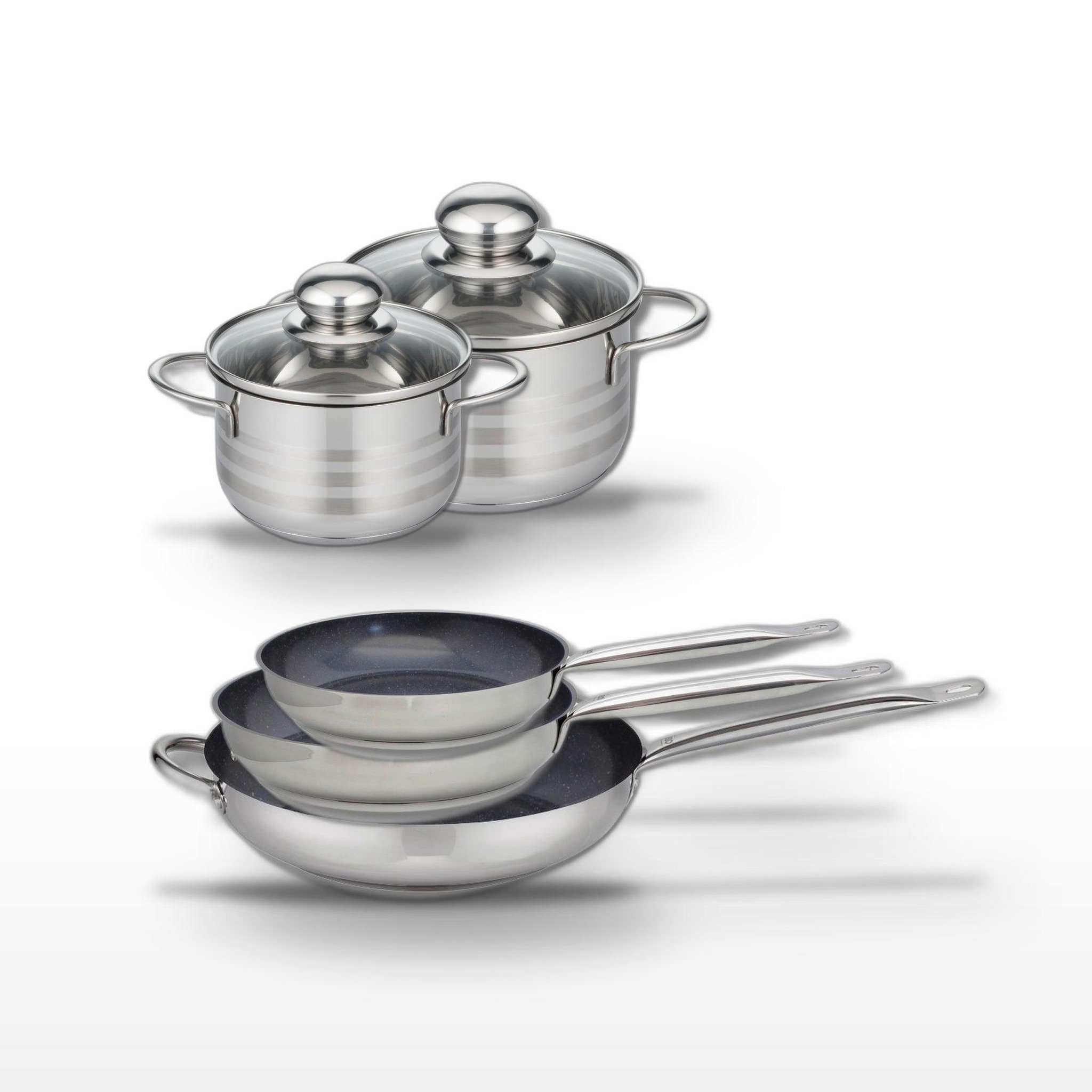 ELO Lot 3 poêles 24/28/32 cm elo profi therm platinum et 2 faitouts 12/14 cm
