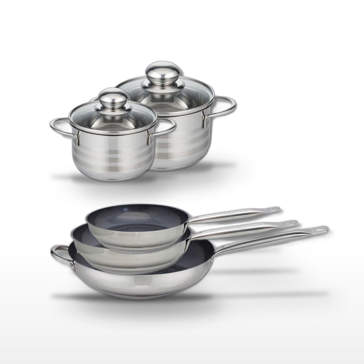 ELO Lot 3 Poêles 24/28/32 cm Elo Profi Therm Platinum et 2 Faitouts 12/14 cm