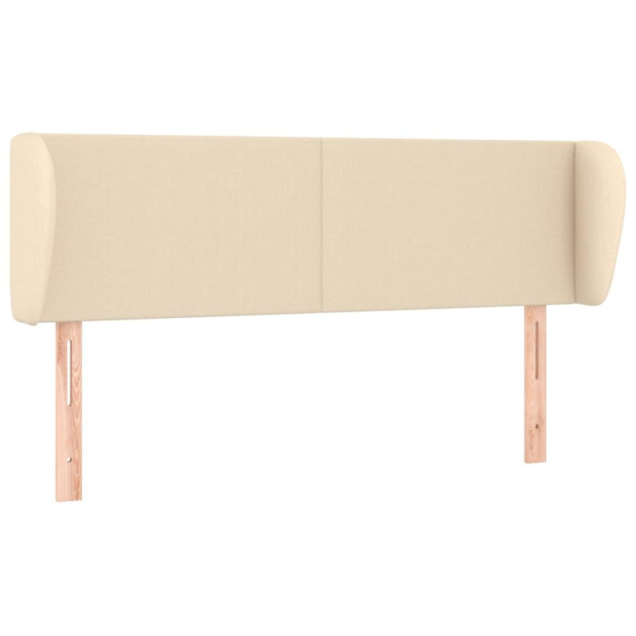 Voir la diapositive 2 : VIDAXL Tete de lit avec oreilles Creme 147x23x78/88 cm Tissu