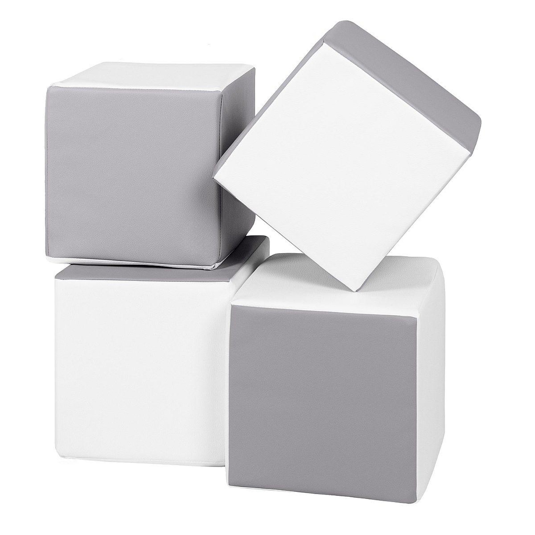 VELINDA Lot cubes xxl mousse 4 pcs blanc,gris