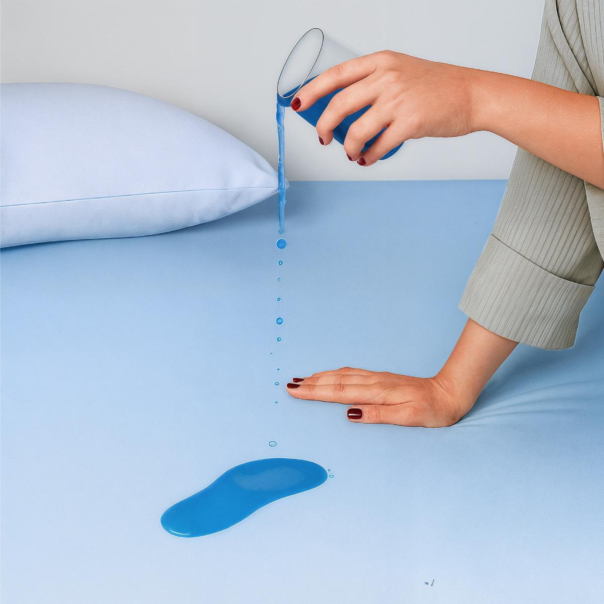 Voir la diapositive 5 : DODO Drap housse 2 en 1 - alèse imperméable intégrée - coloris givre