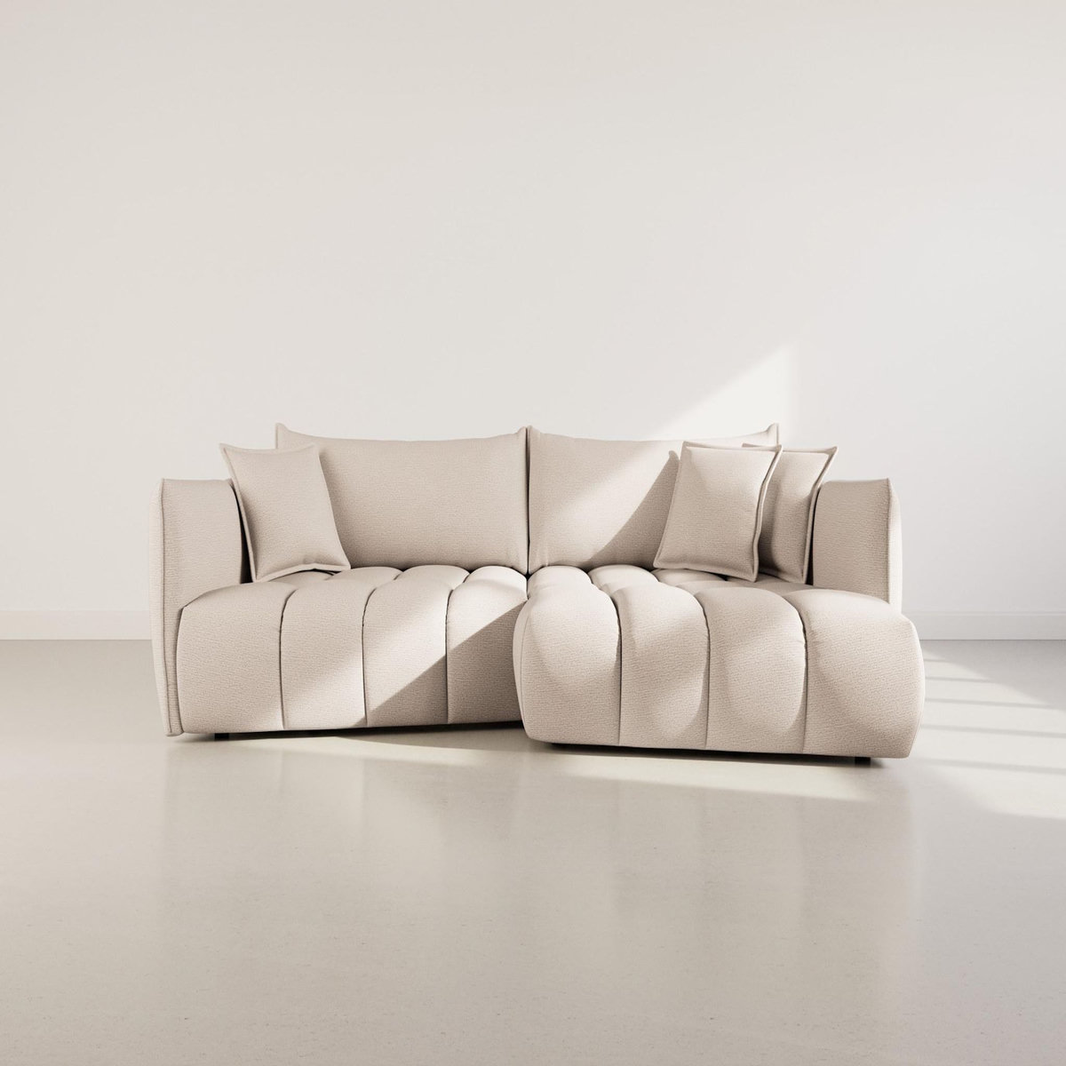 LISA DESIGN Cassiopee - canapé d'angle droit 4 places en tissu texturé