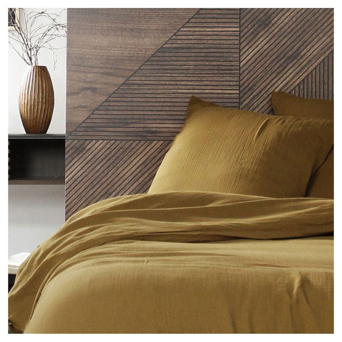 TODAY Parure housse de couette unie en gaze de coton SOWETO