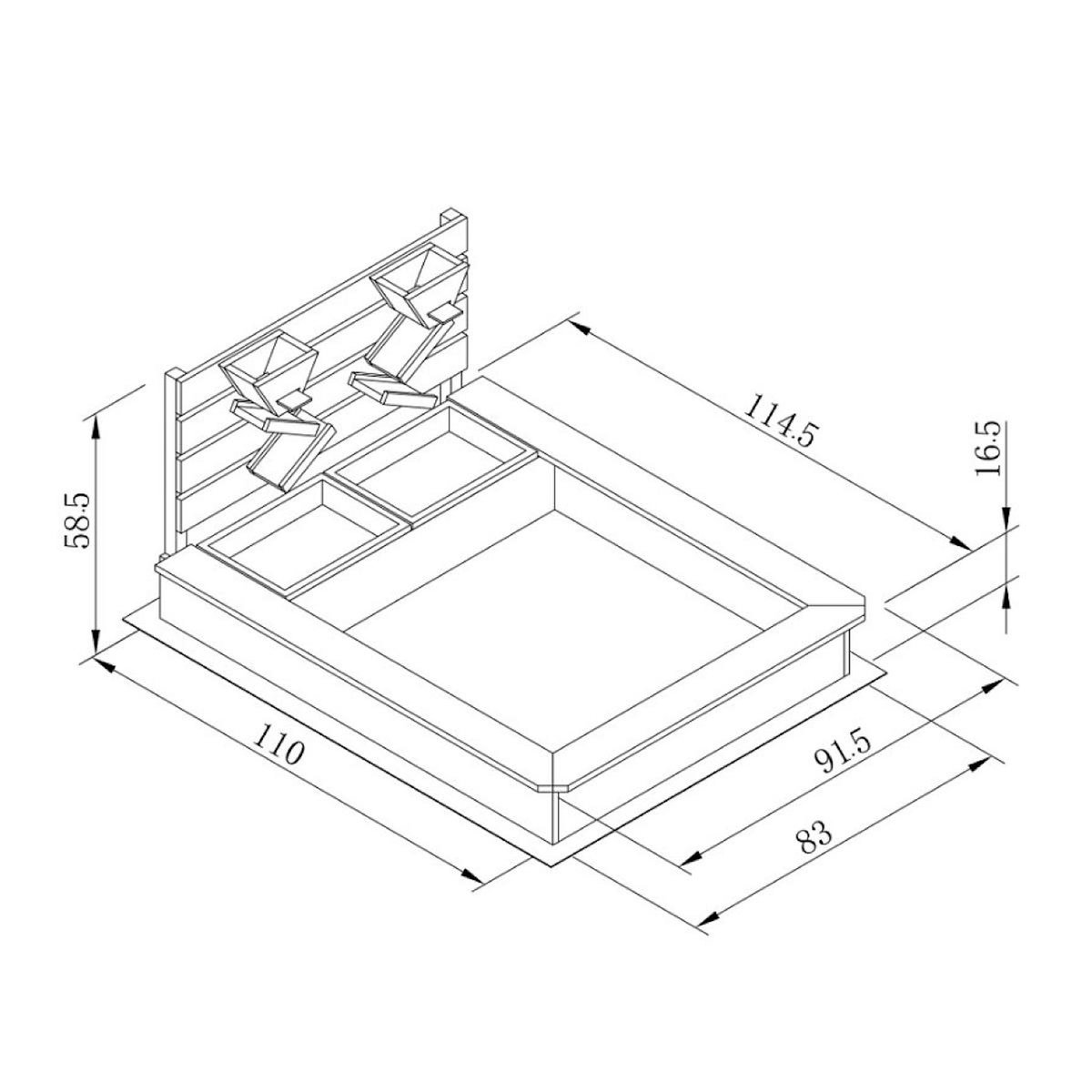 Axi House Bac à sable Cato ardoise vert-blanc-marron