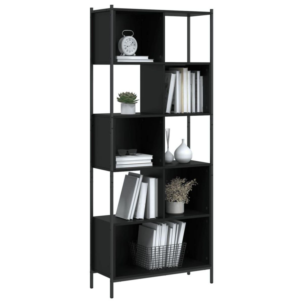 VIDAXL Bibliotheque noir 72x28x172 cm bois d'ingenierie