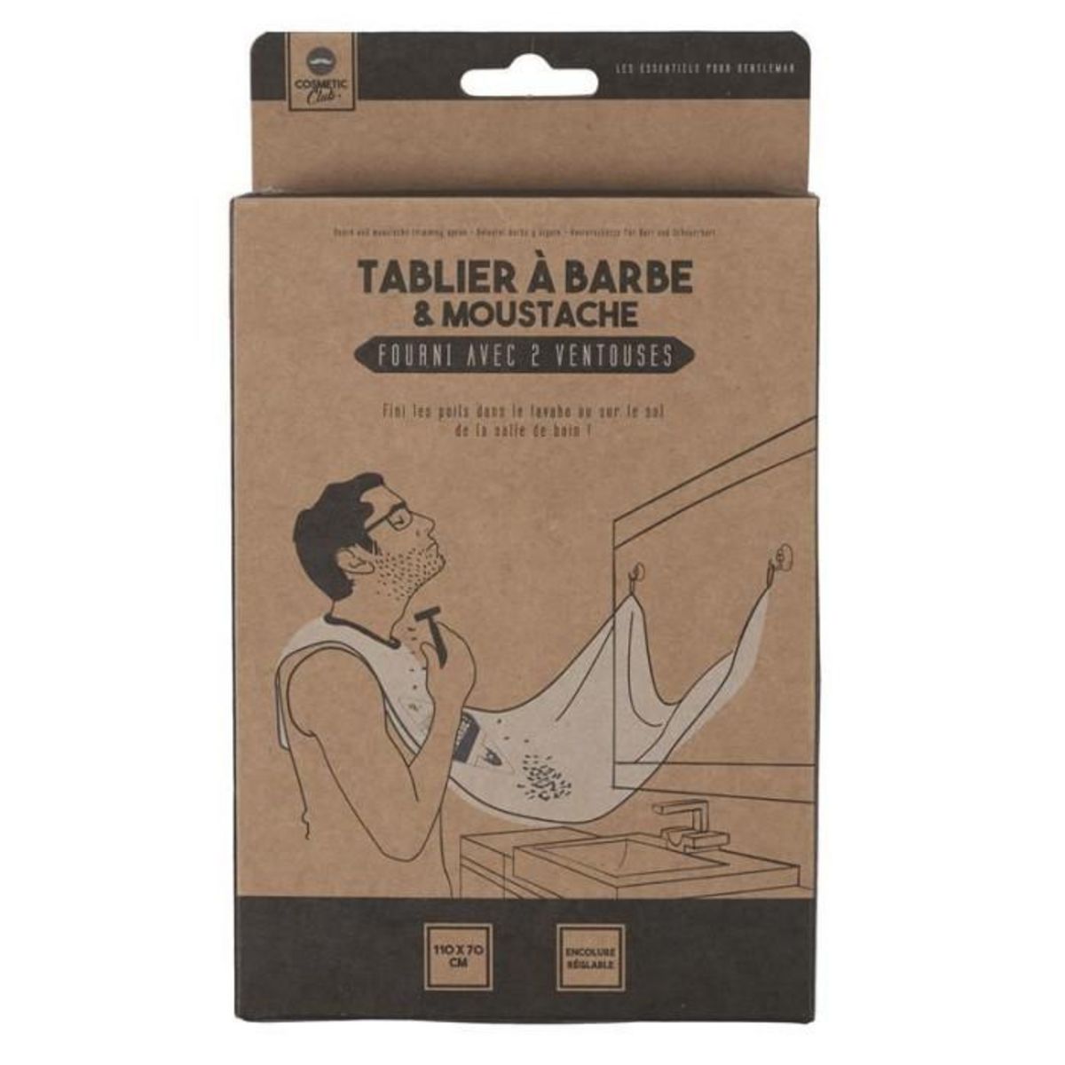 Paris Prix Tablier à Barbe & Moustache  Homme  110cm Blanc
