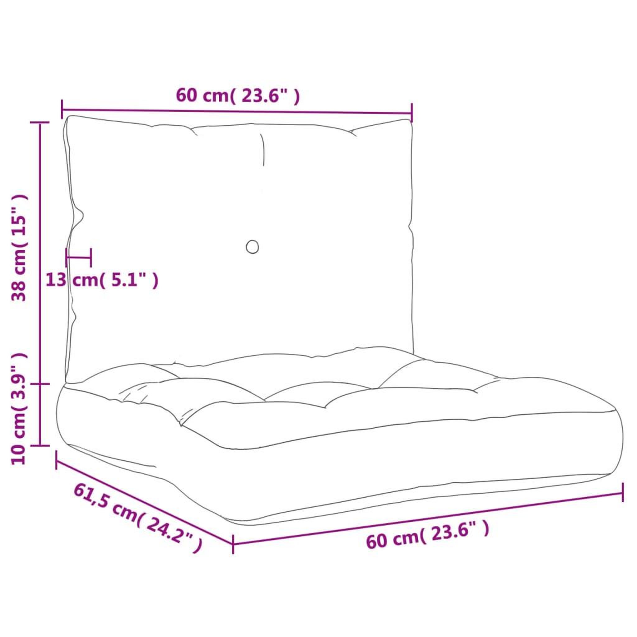 Voir la diapositive 6 : VIDAXL Coussins de palette lot de 2 creme tissu